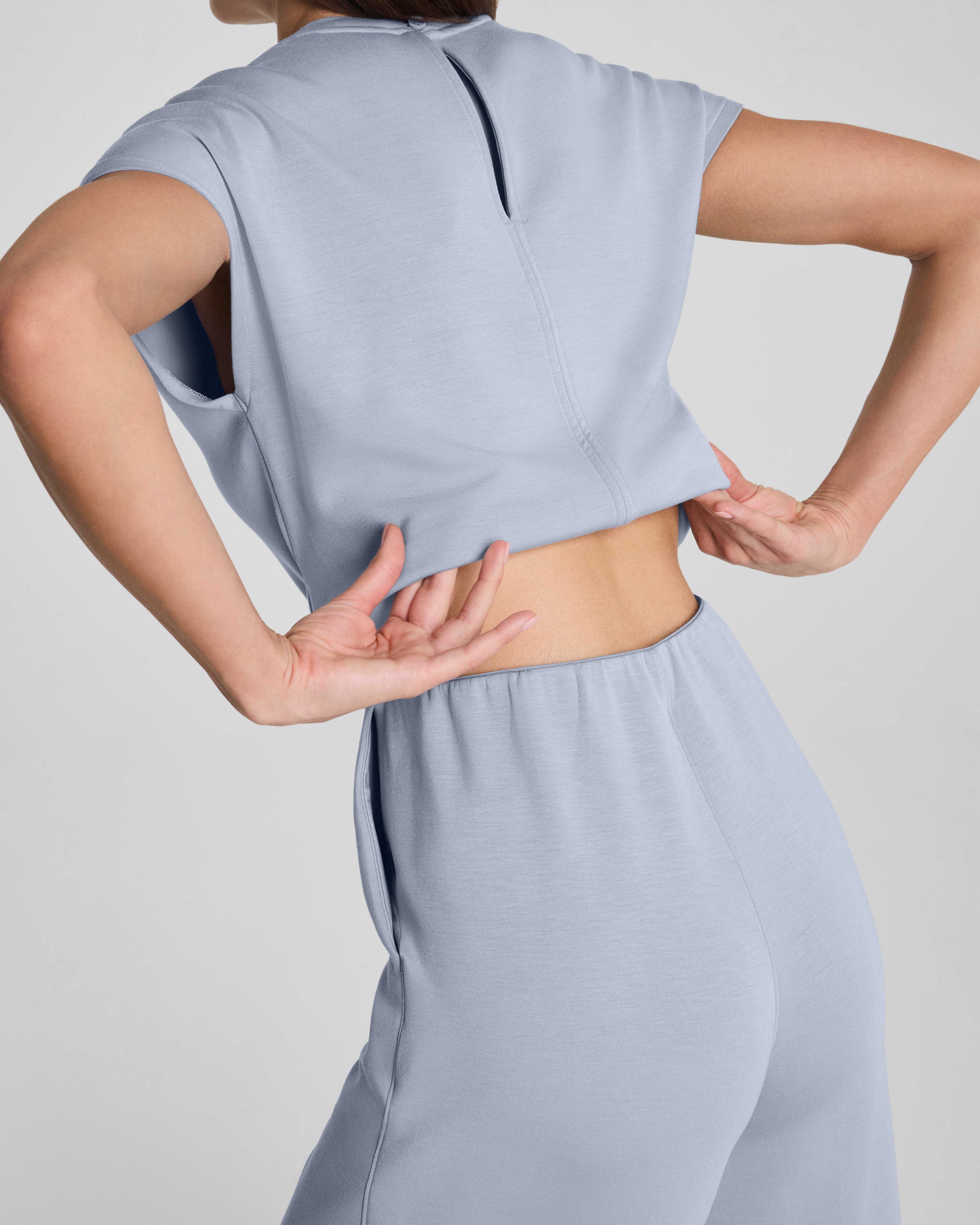 SPANX® AirEssentials Tie Waist Jumpsuit | Himalayan Cloud