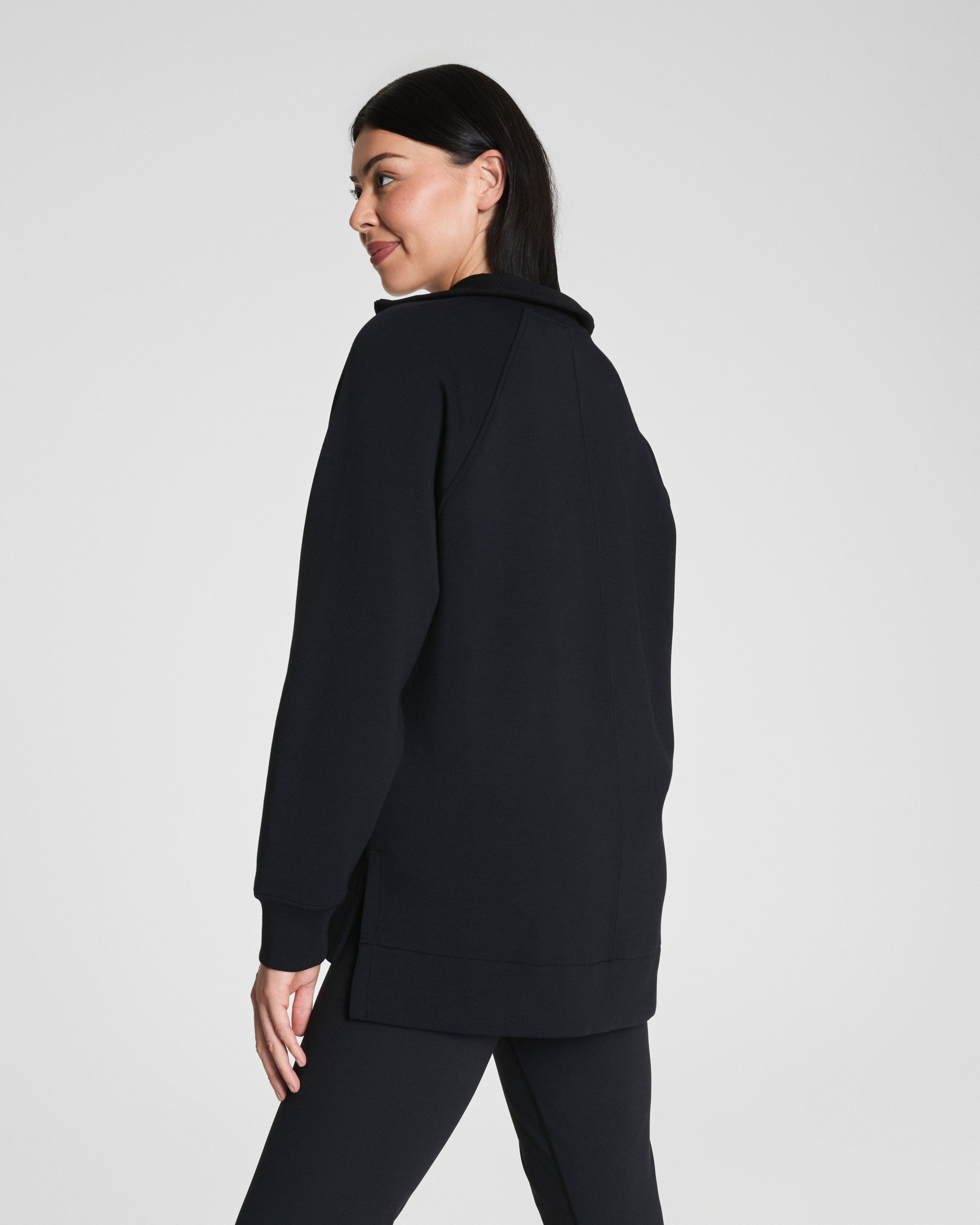SPANX AirEssentials® Brushed Half Zip Tunic  Very Black