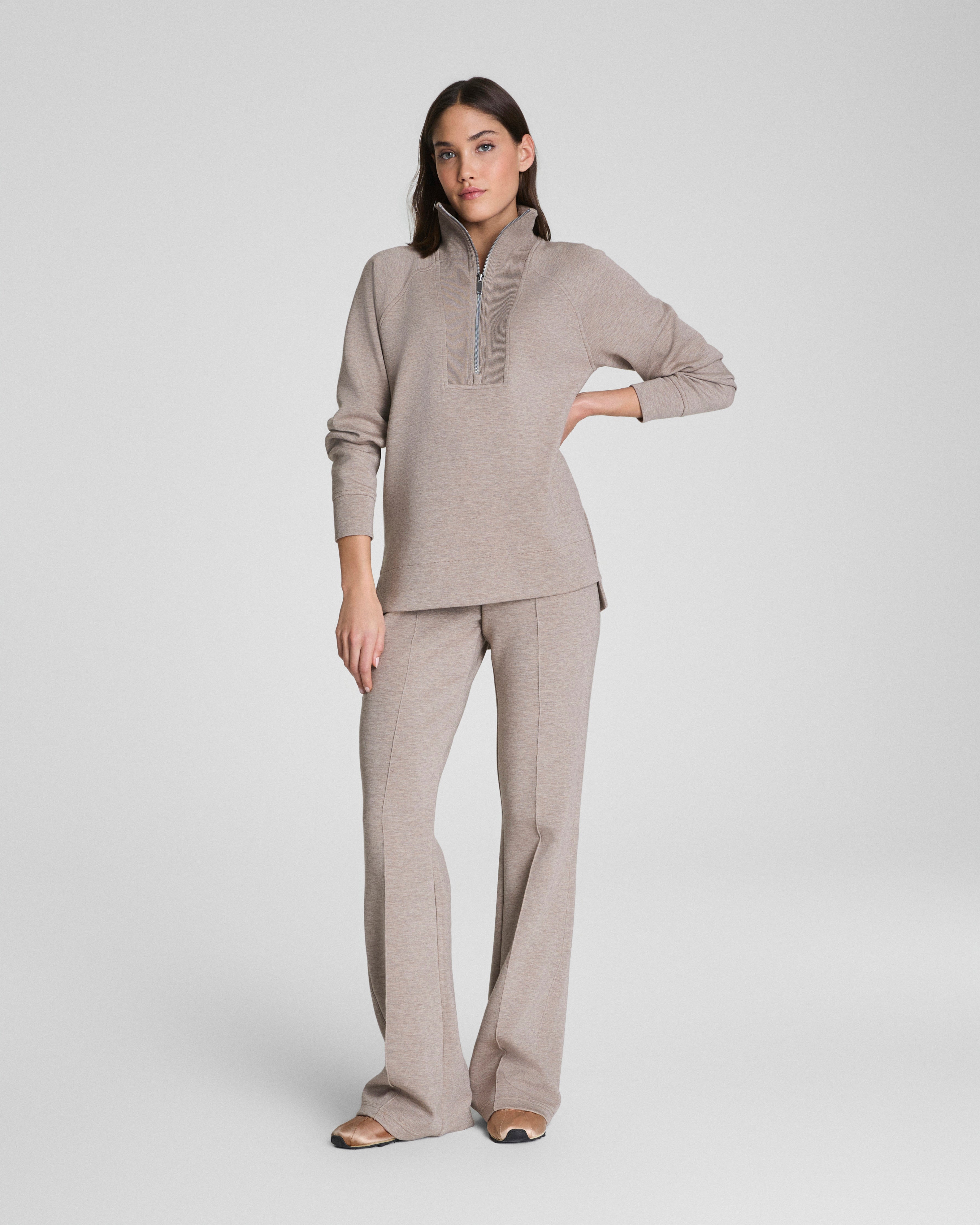 SPANX AirEssentials® Brushed Half Zip Tunic  Birch Heather