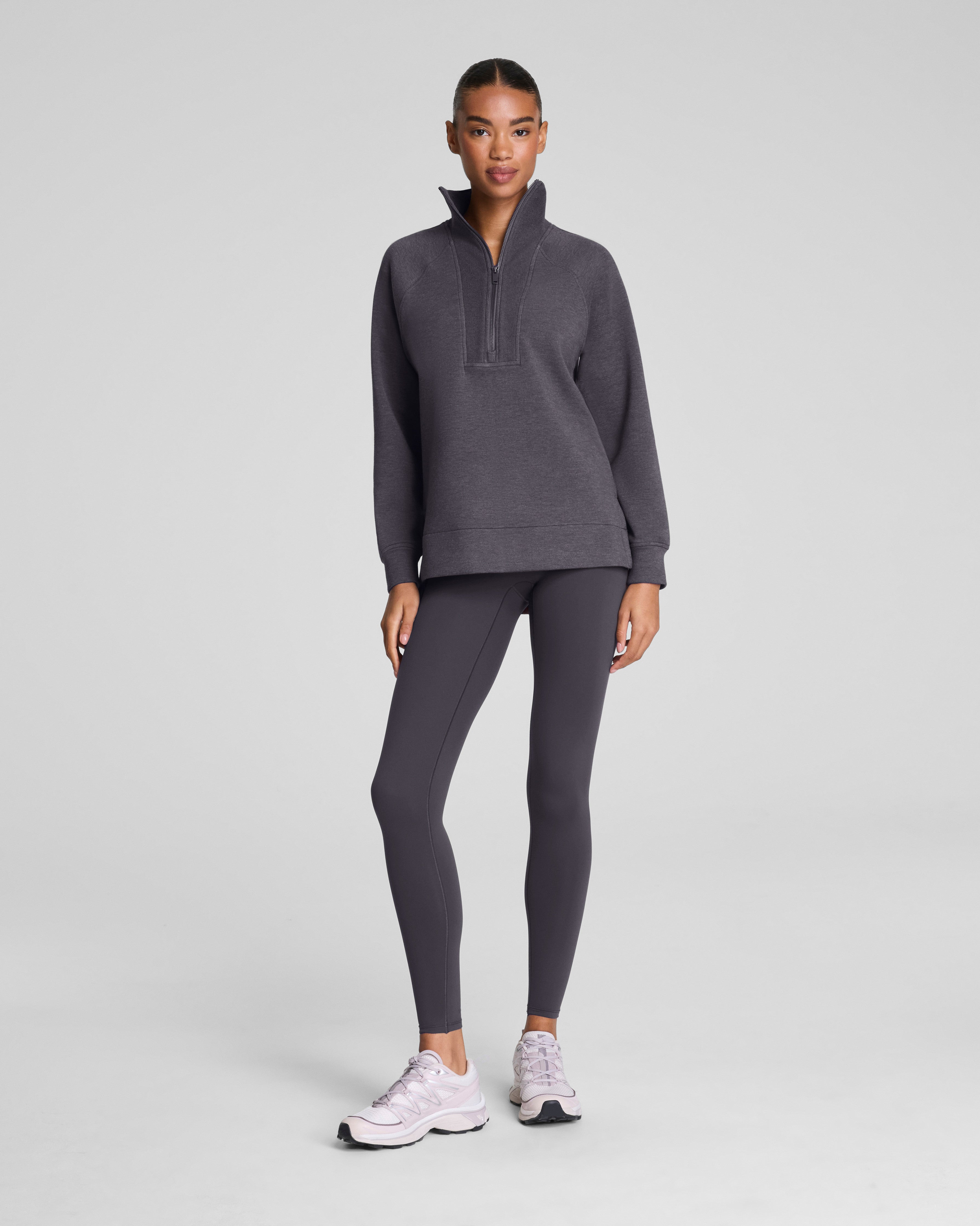 SPANX AirEssentials® Brushed Half Zip Tunic  Heather Storm