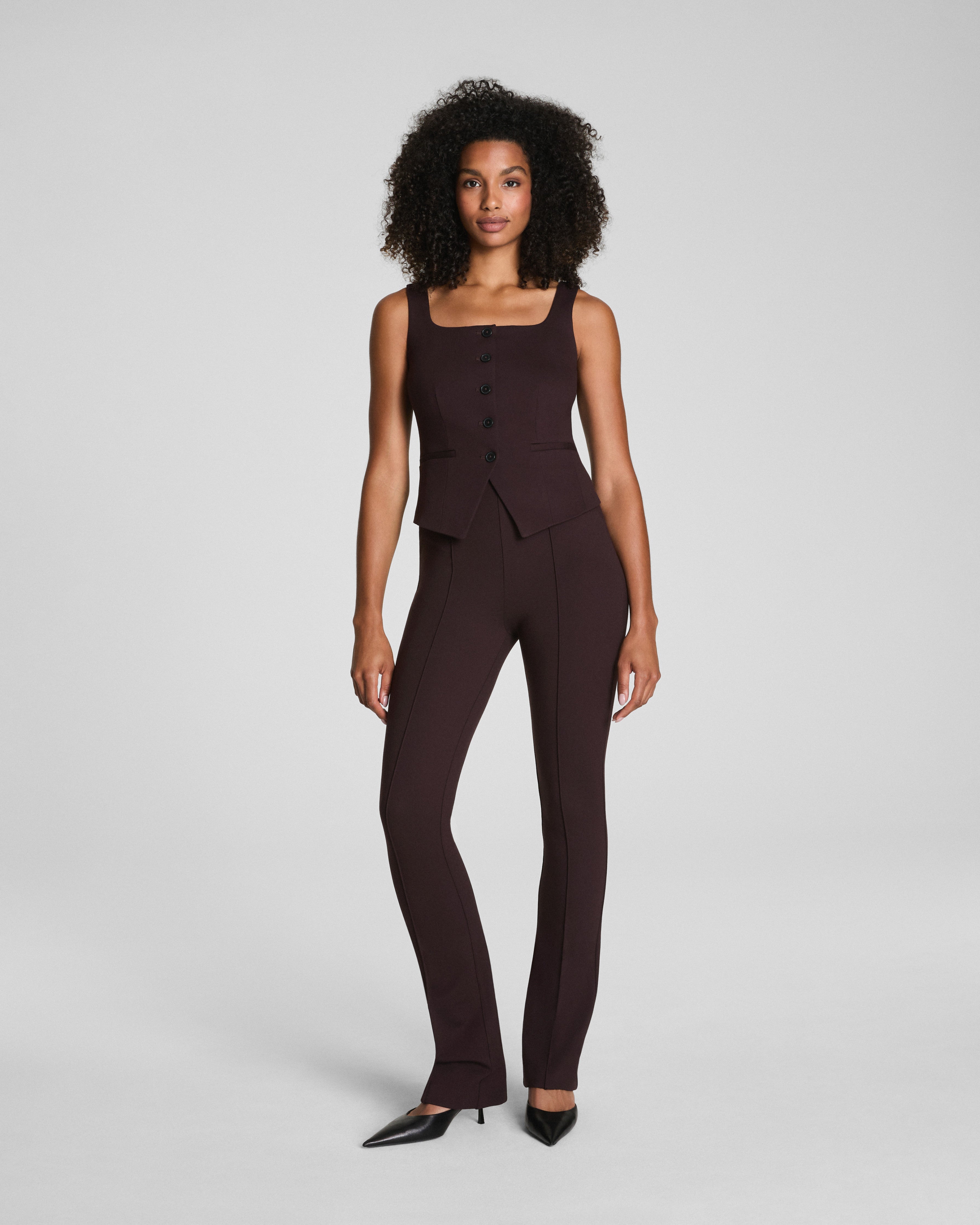 SPANX® Ponte Tailored Vest  Truffle Brown