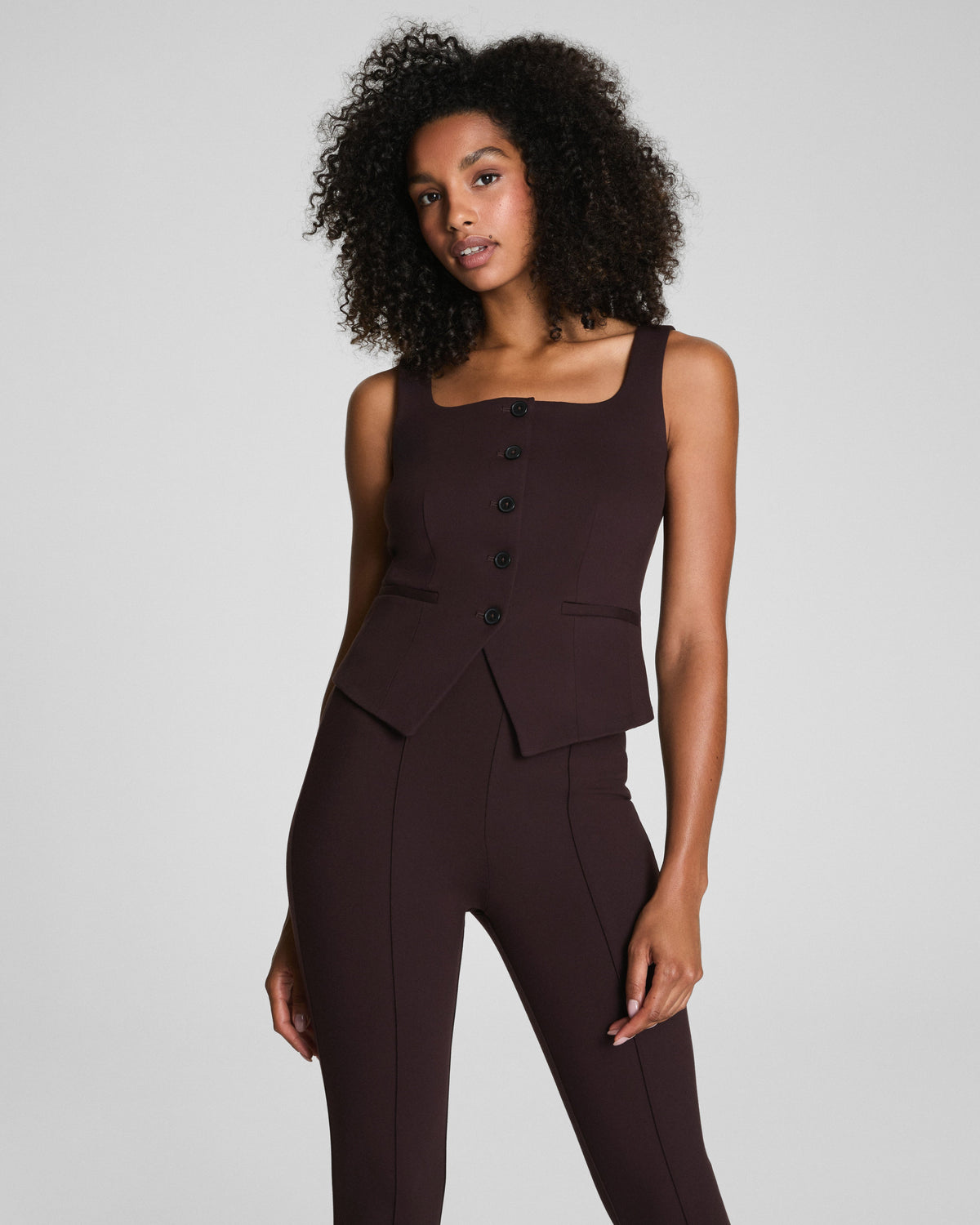 SPANX® Ponte Tailored Vest  Truffle Brown