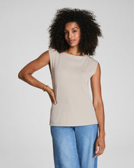 SPANX® Sleek Jersey High Neck Tee