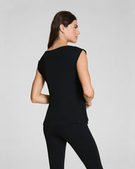 SPANX® Sleek Jersey High Neck Tee | Classic Black