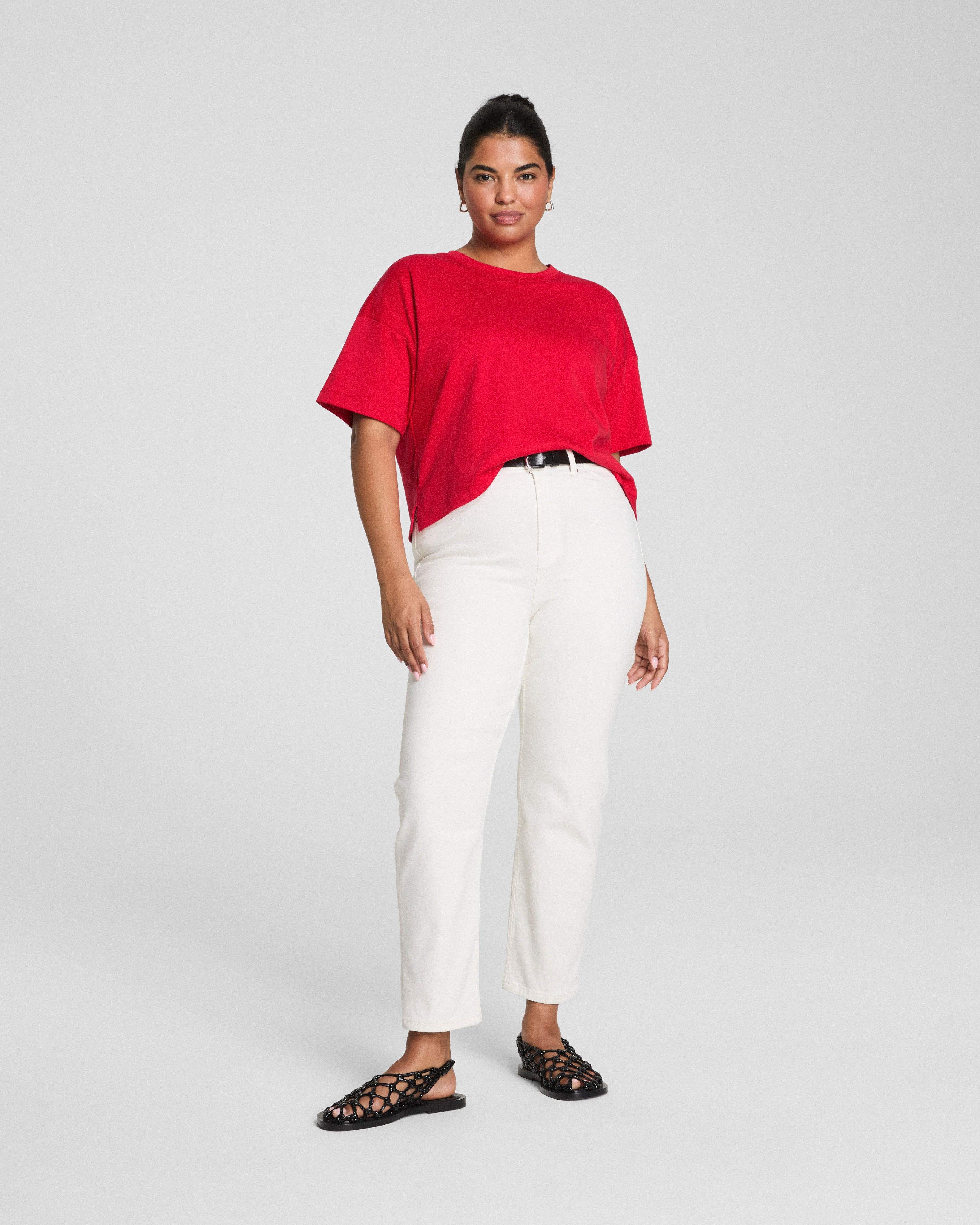 SPANX® Cotton Cropped Tee  Spanx Red