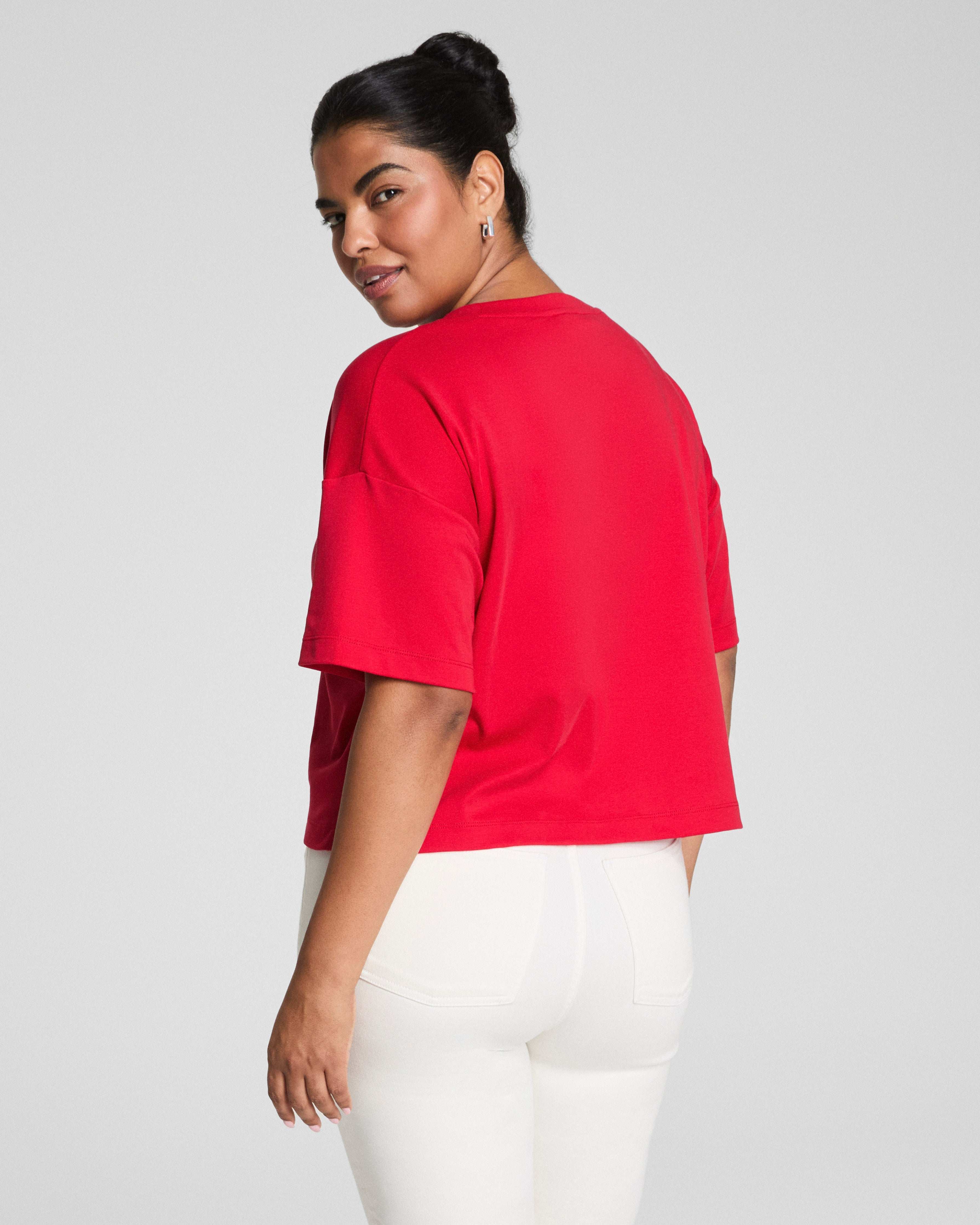 SPANX® Cotton Cropped Tee  Spanx Red