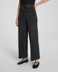 SPANXshape™ Authentic 360 Cropped Wide Leg Jeans with Patch Pockets | Carbon