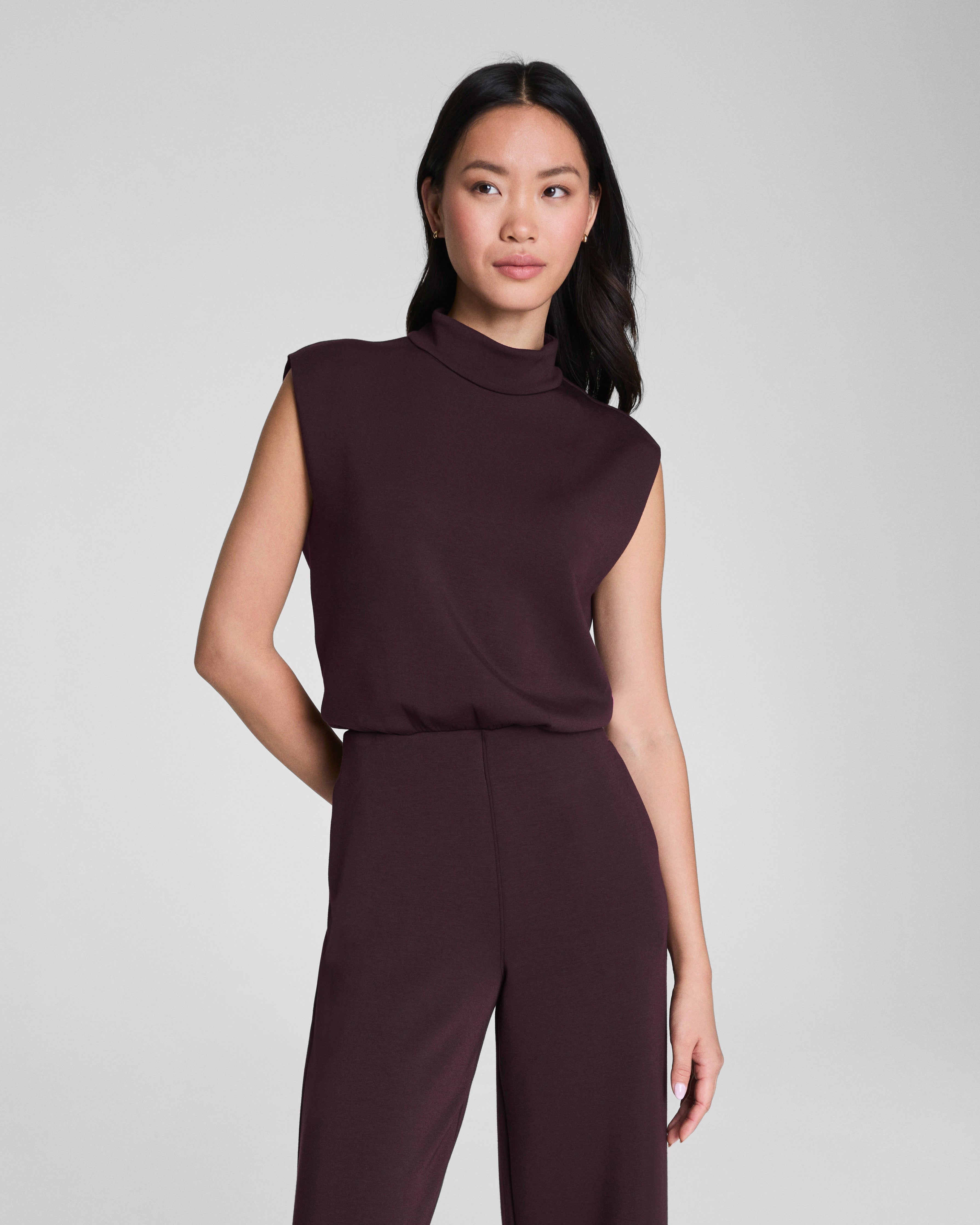 SPANX AirEssentials® Mockneck Jumpsuit  Truffle Brown