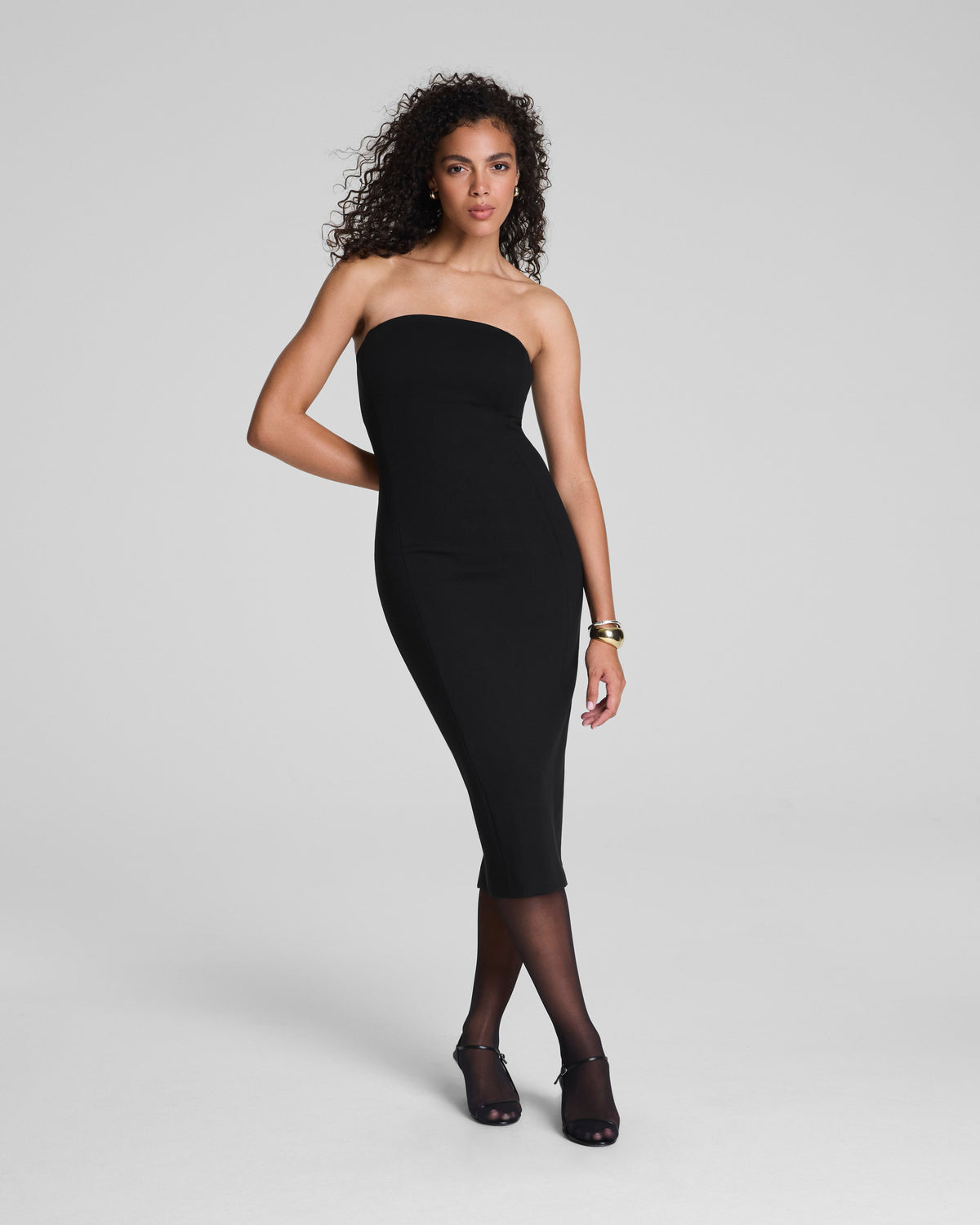 SPANXshape™ Ponte Strapless Midi Dress  Classic Black