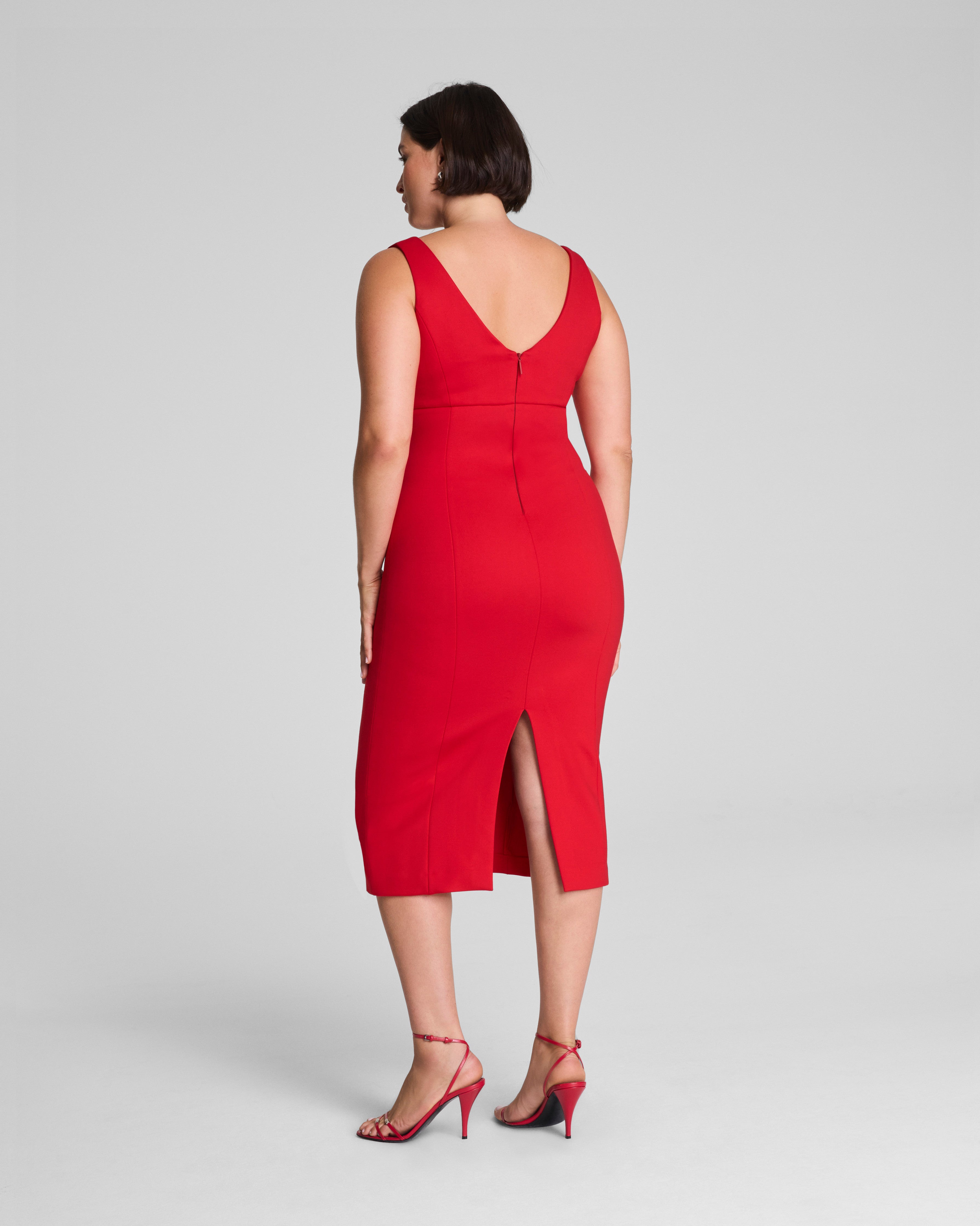 SPANXshape™ Ponte V-Neck Midi Dress  SPANX® Red