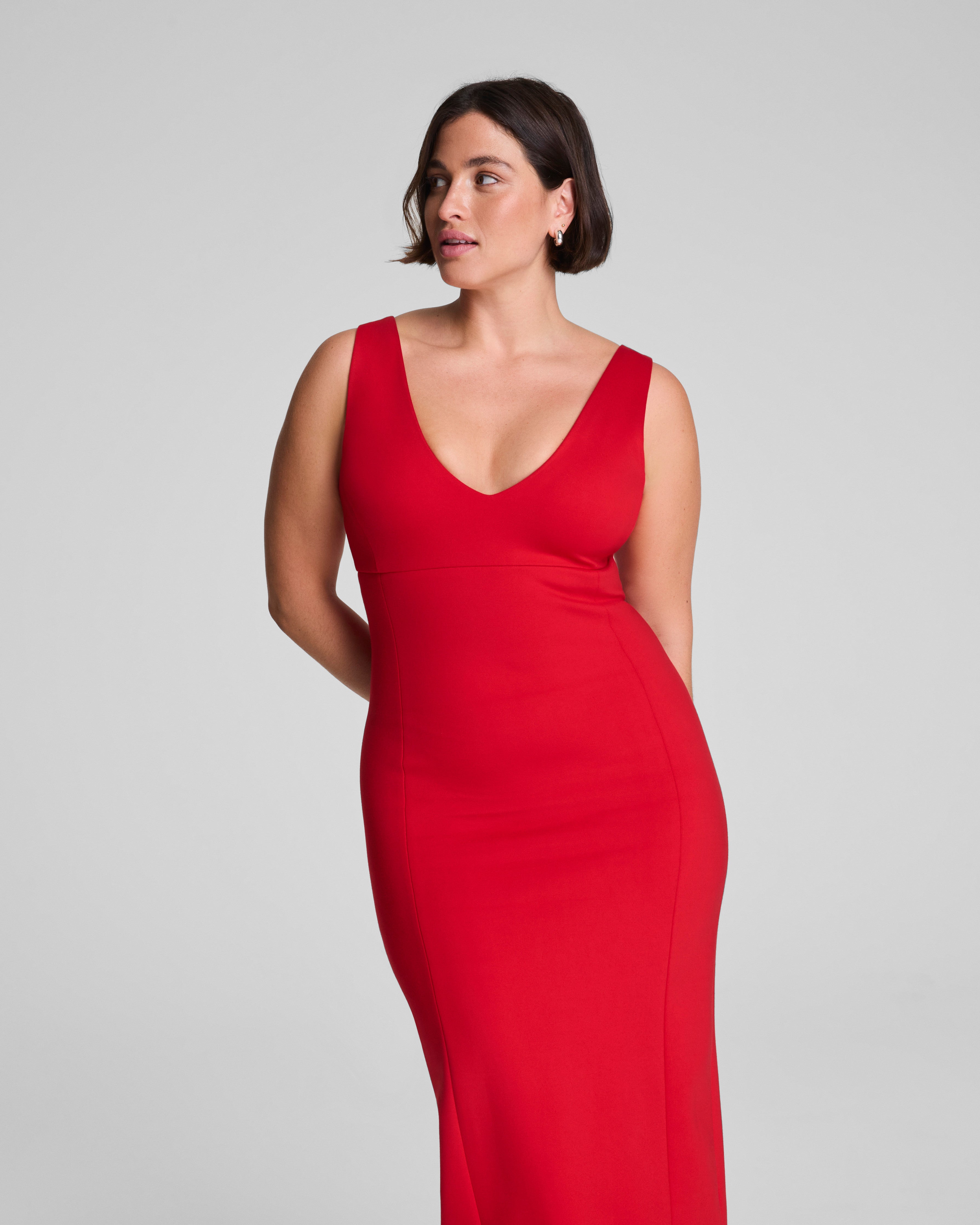 SPANXshape™ Ponte V-Neck Midi Dress  SPANX® Red