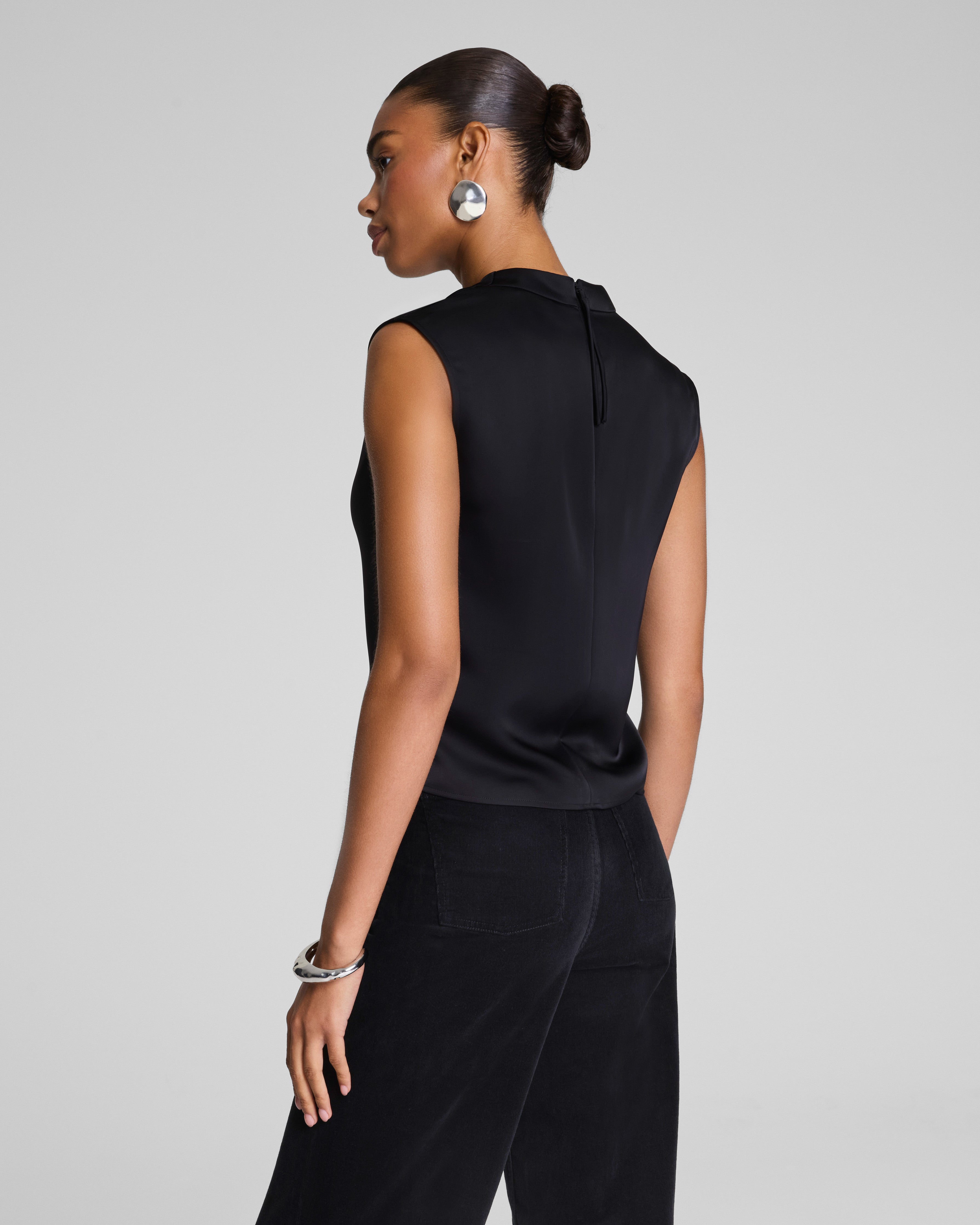 SPANX® Silky Smooth Cowl Neck Sleeveless Top  Classic Black