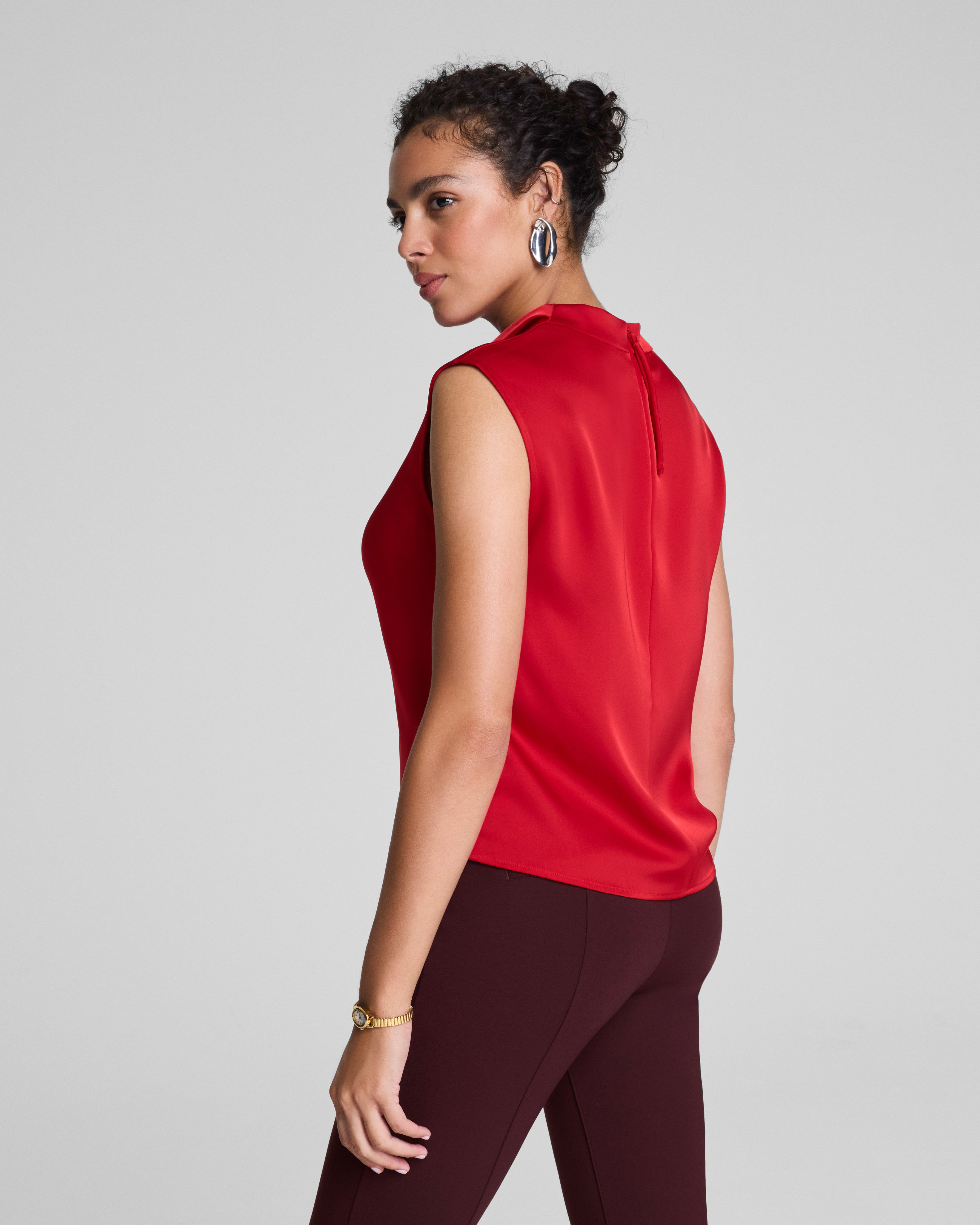 SPANX® Silky Smooth Cowl Neck Sleeveless Top  SPANX® Red