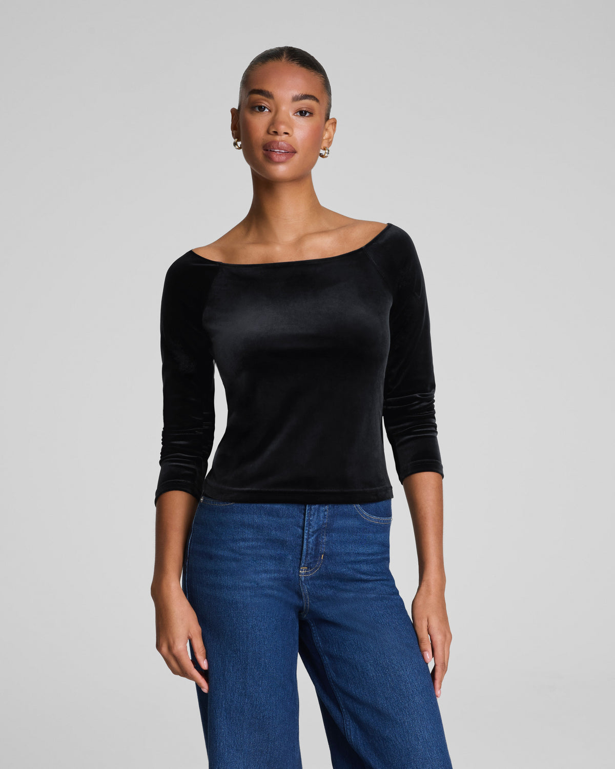 SPANX® Velvet Ballet Neck Long Sleeve Top
