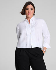 SPANX® Poplin Cropped Button-Up Shirt