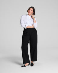 SPANX® Poplin Cropped Button-Up Shirt | Classic White