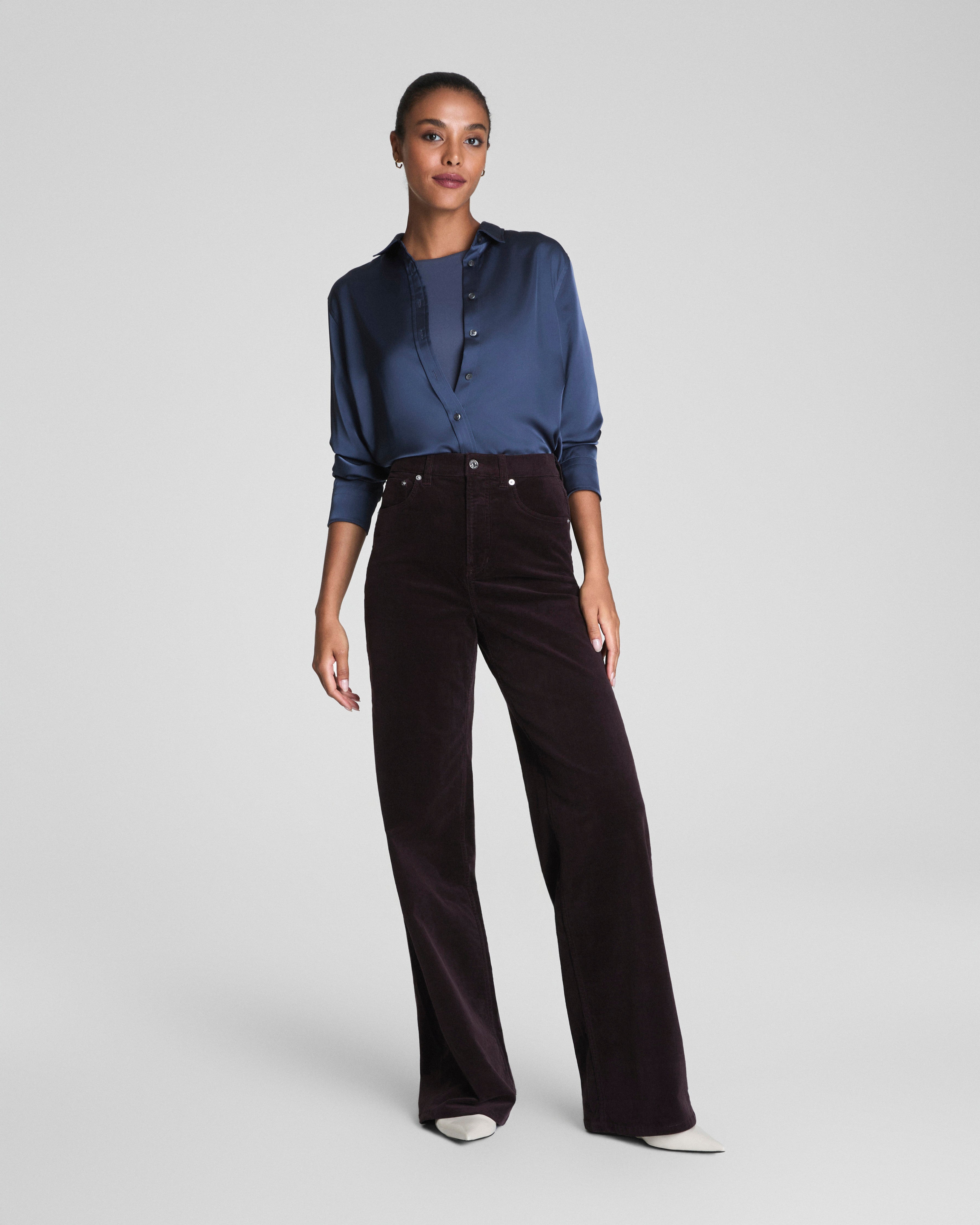 SPANXshape™ Authentic 360 Corduroy Wide Leg | Truffle Brown