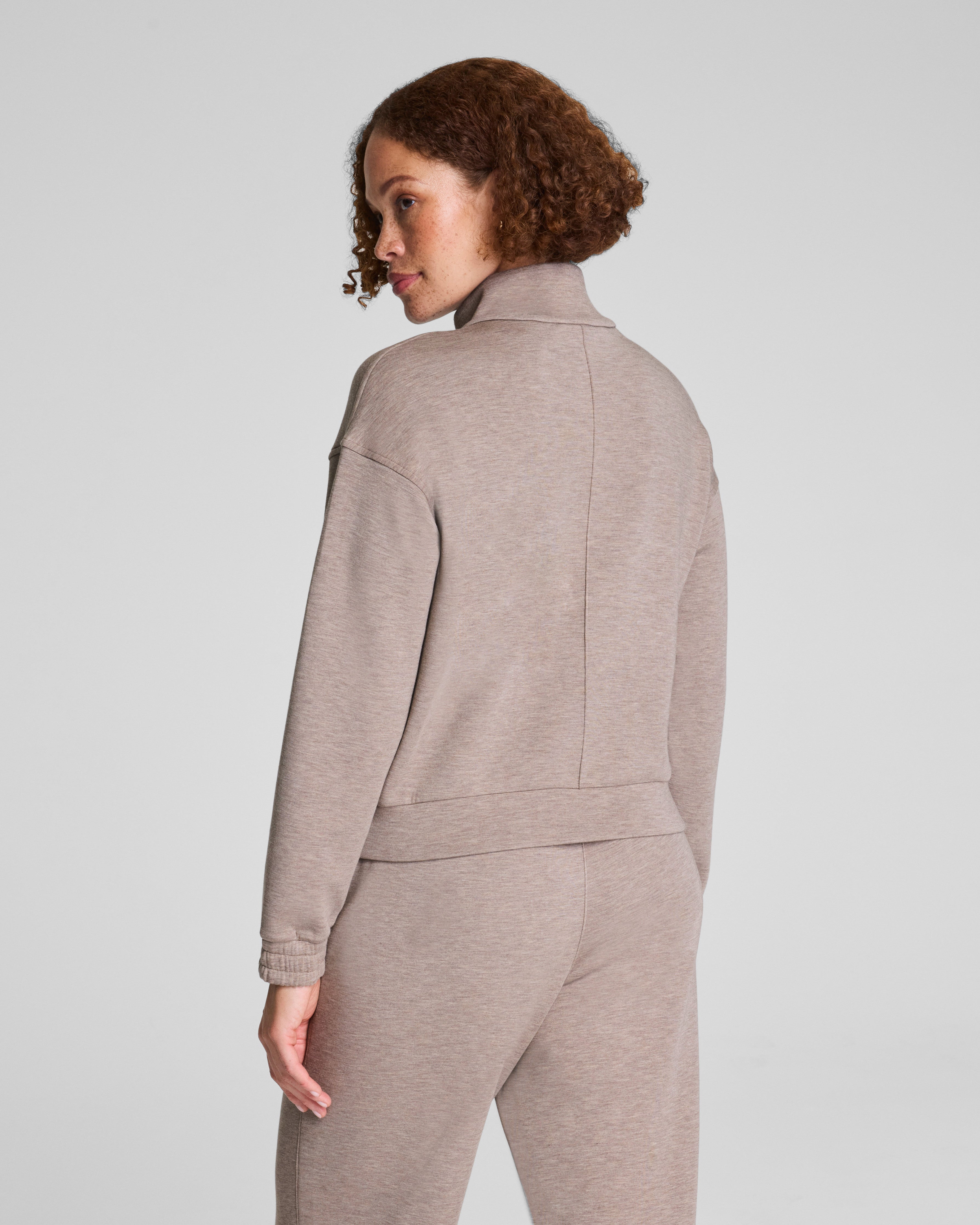 SPANX AirEssentials® Brushed Full Zip Jacket  Birch Heather