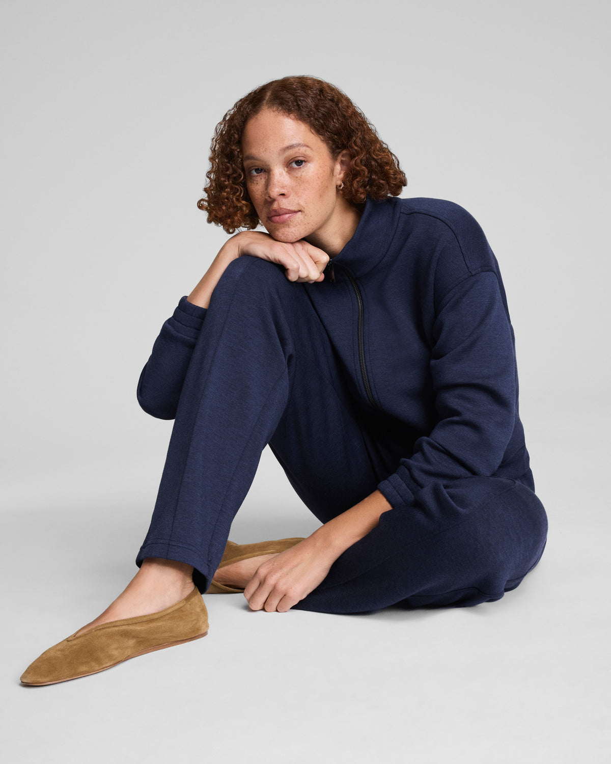 SPANX AirEssentials® Brushed Slim Straight Pant  Timeless Navy Heather