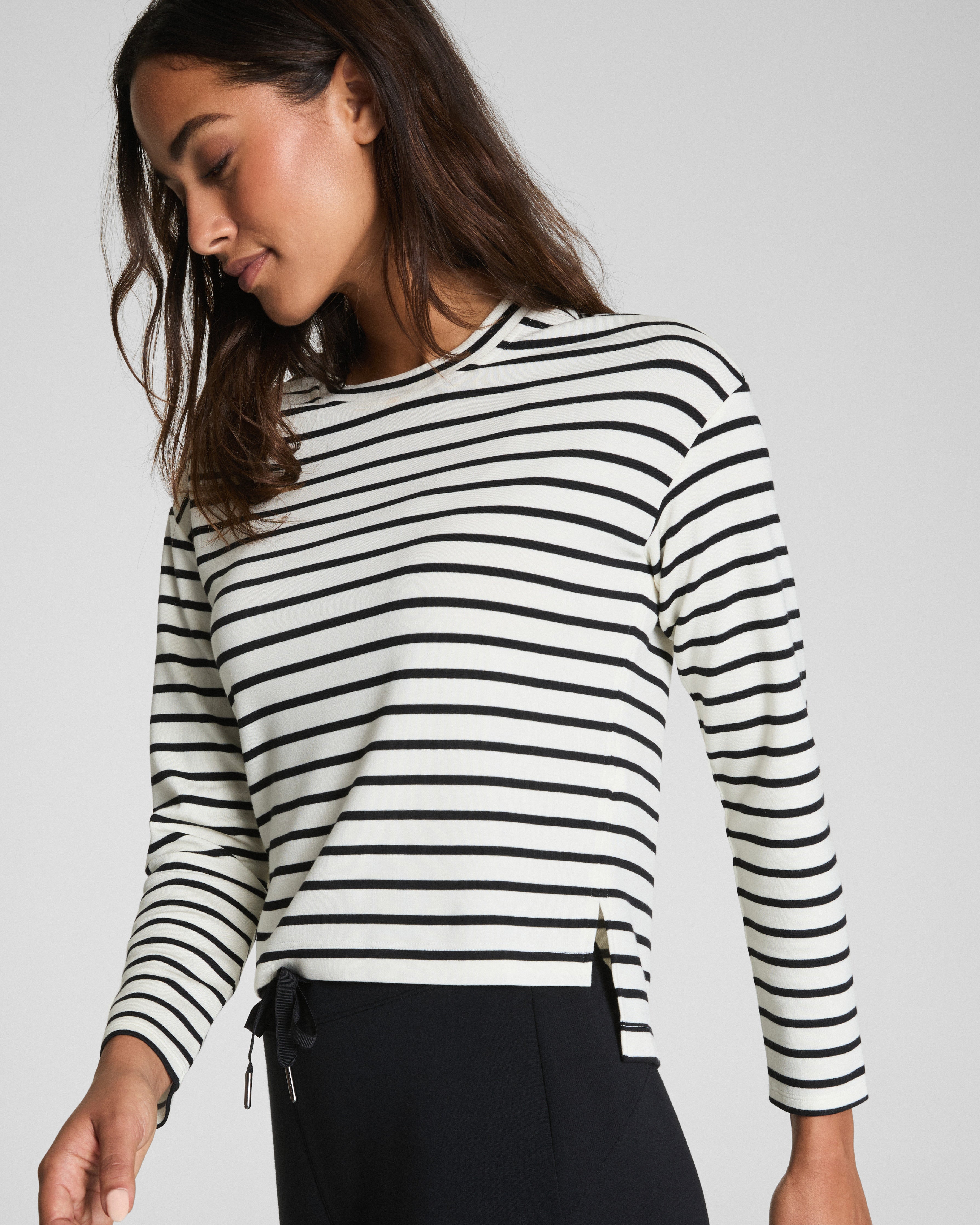 SPANX AirEssentials® Relaxed Long Sleeve Top  Pier Stripe