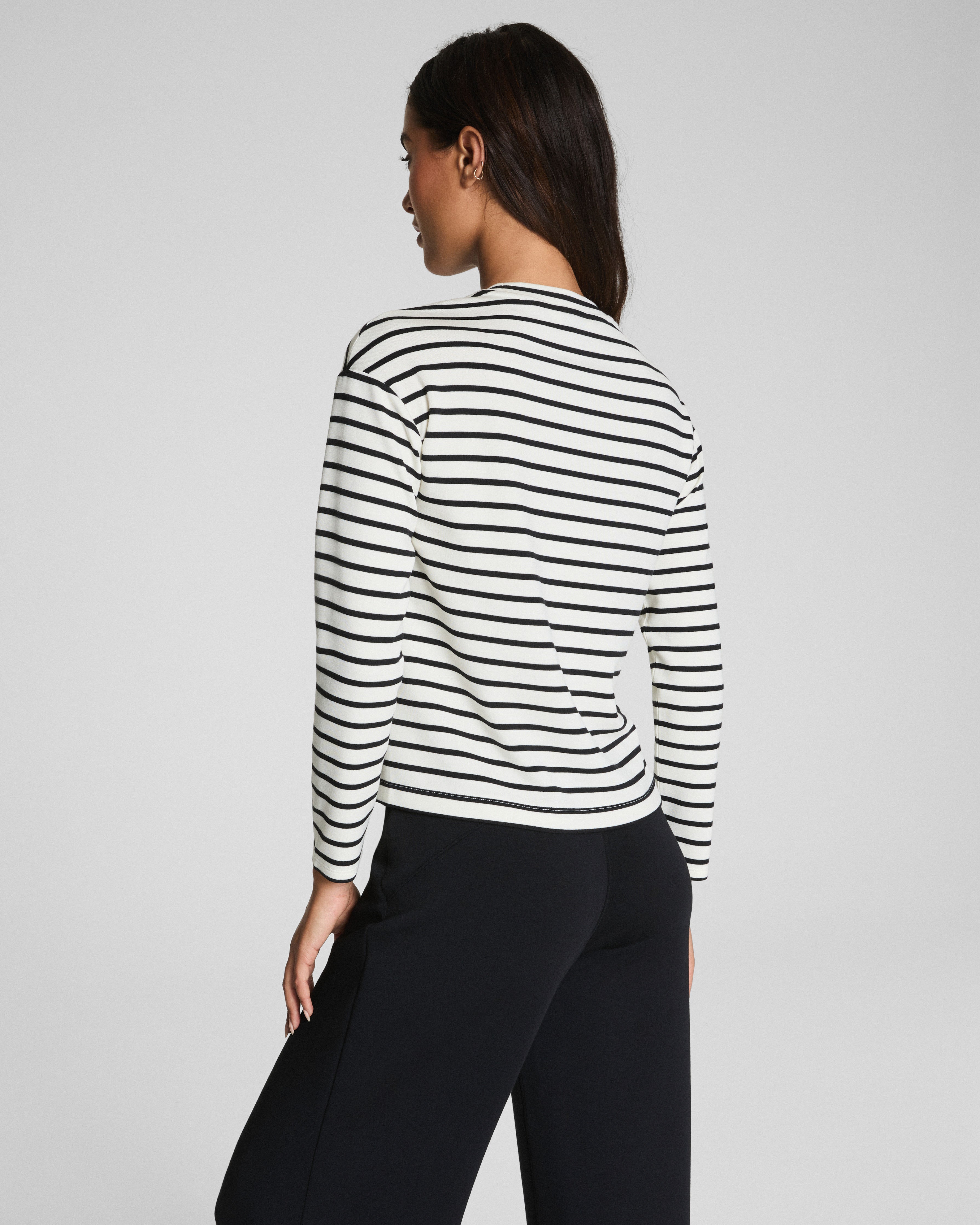 SPANX AirEssentials® Relaxed Long Sleeve Top  Pier Stripe