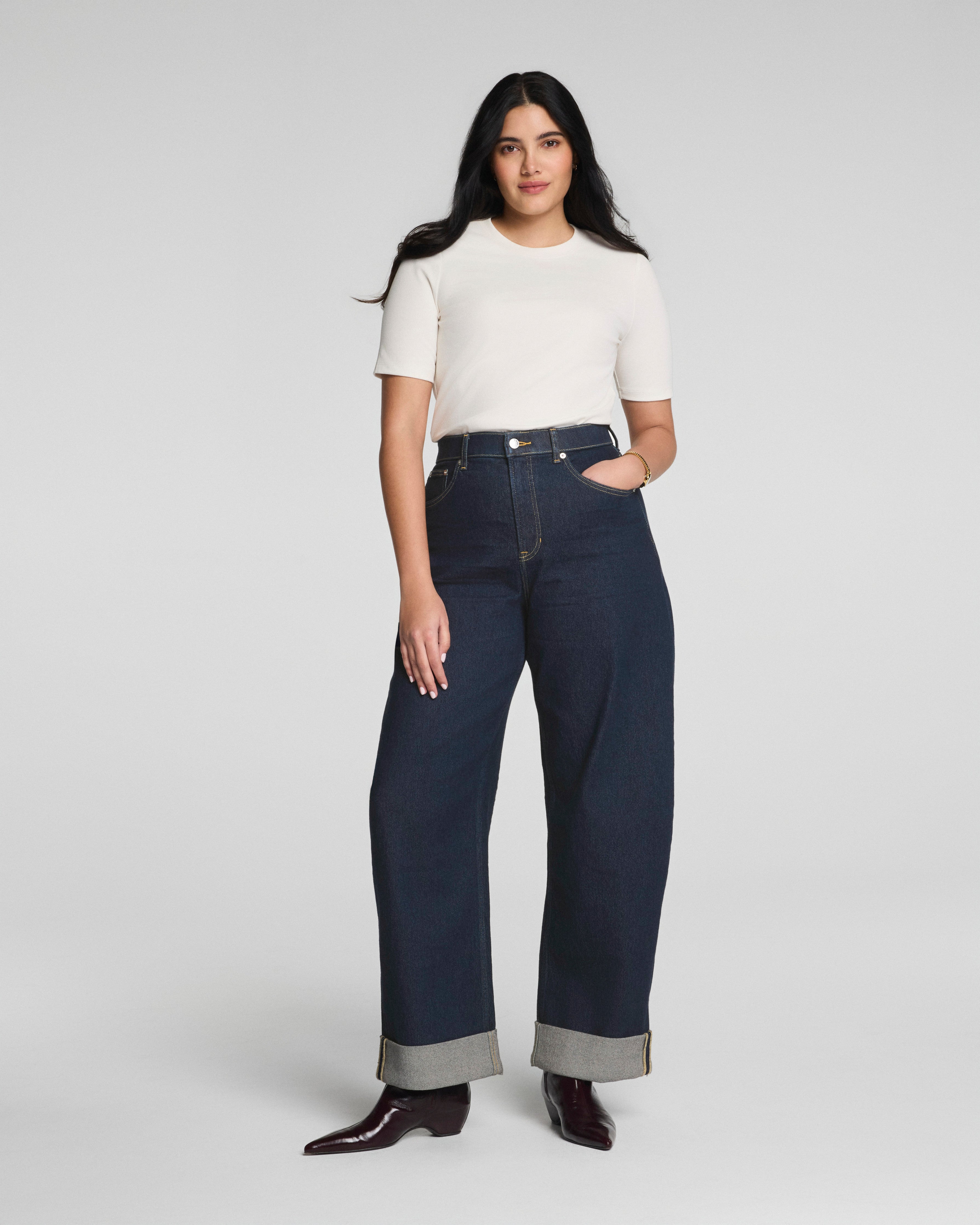 SPANXshape™ Authentic 360 Cuffed Horseshoe Jeans | Marina