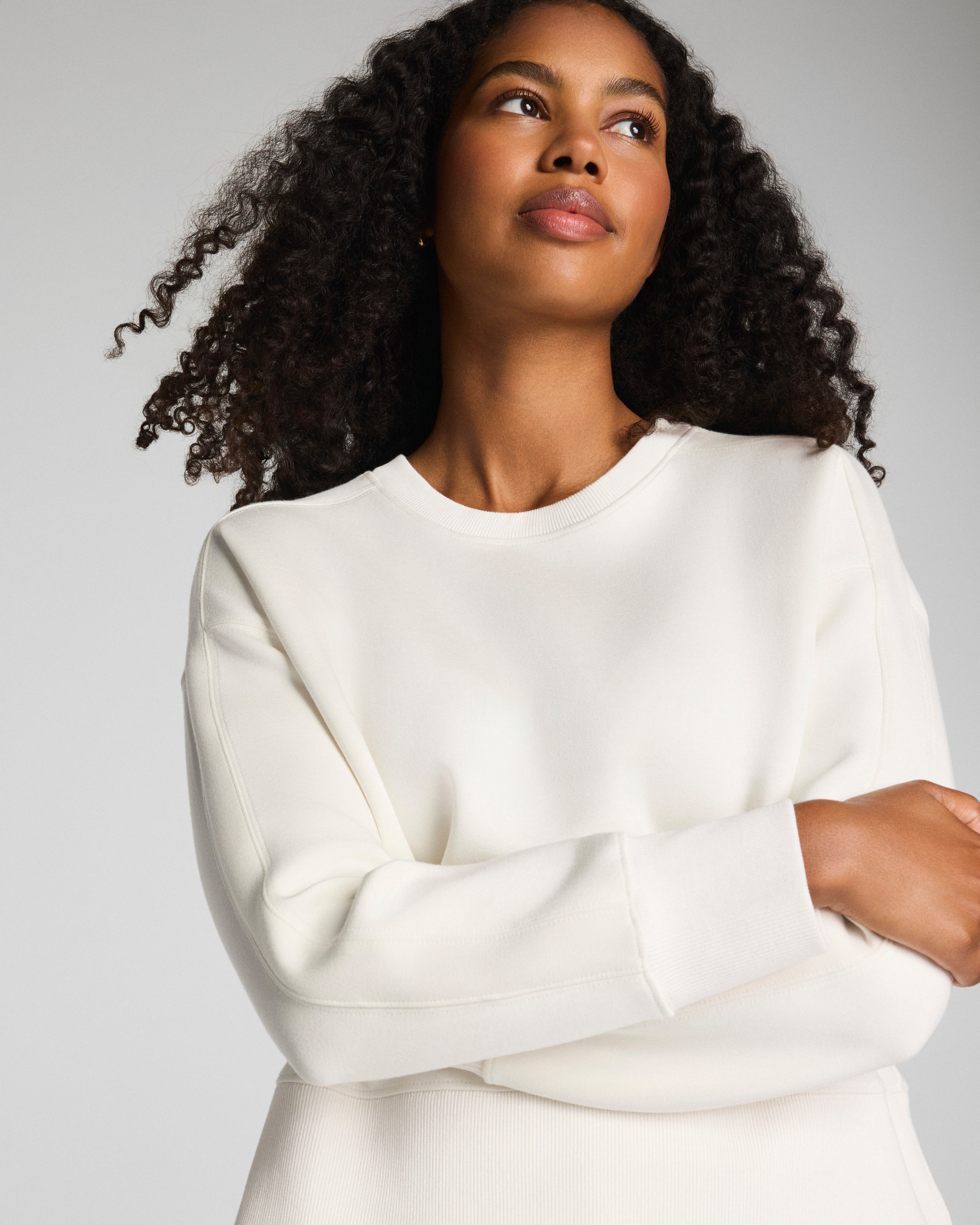SPANX AirEssentials® Luxe Crewneck Long Sleeve Top  Ivory