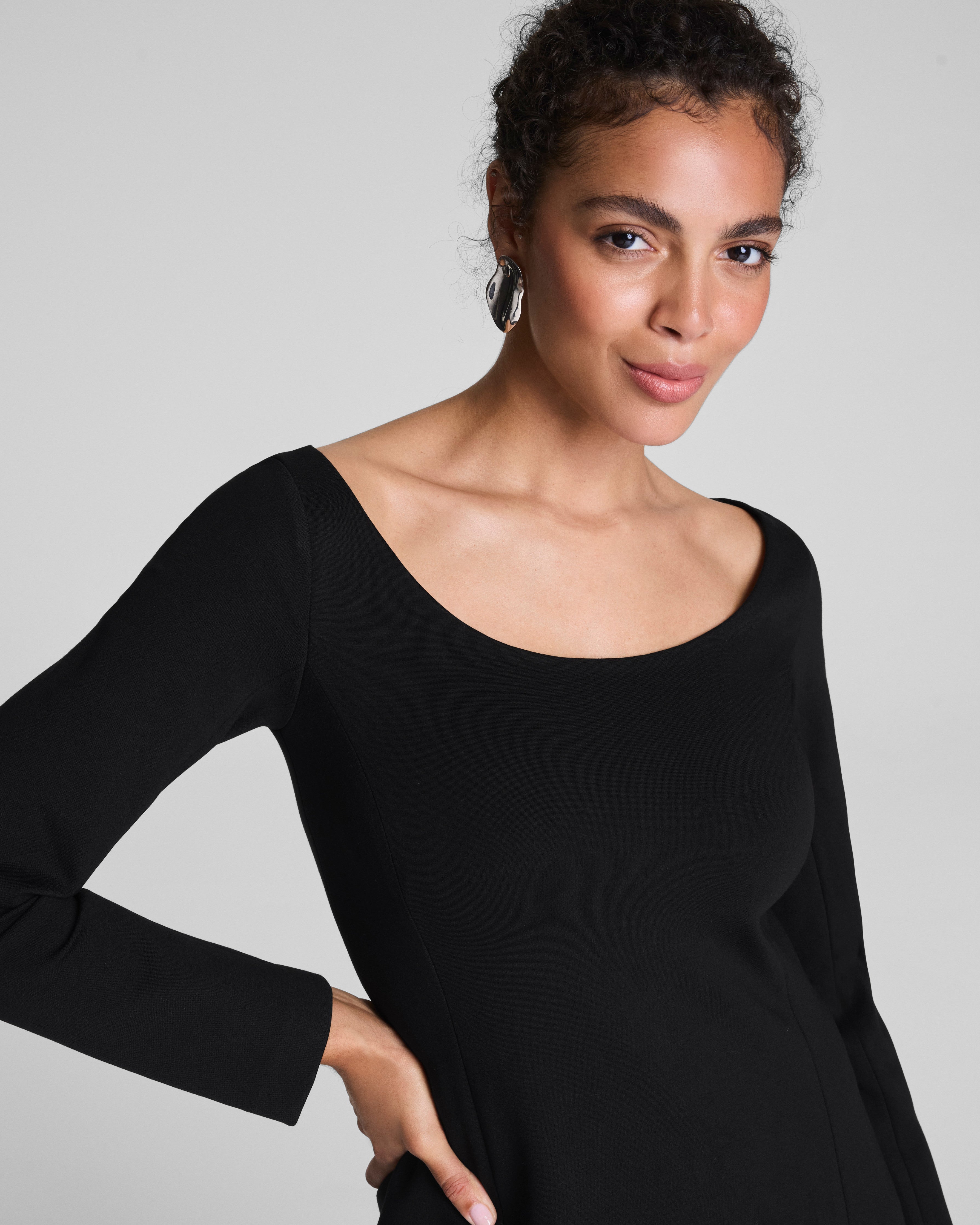 SPANX® Ponte Long Sleeve Mini Dress  Classic Black