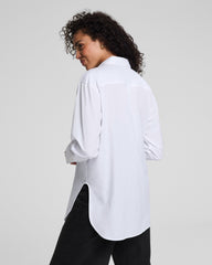 SPANX® Poplin Tuxedo Button-Up Shirt  Classic White