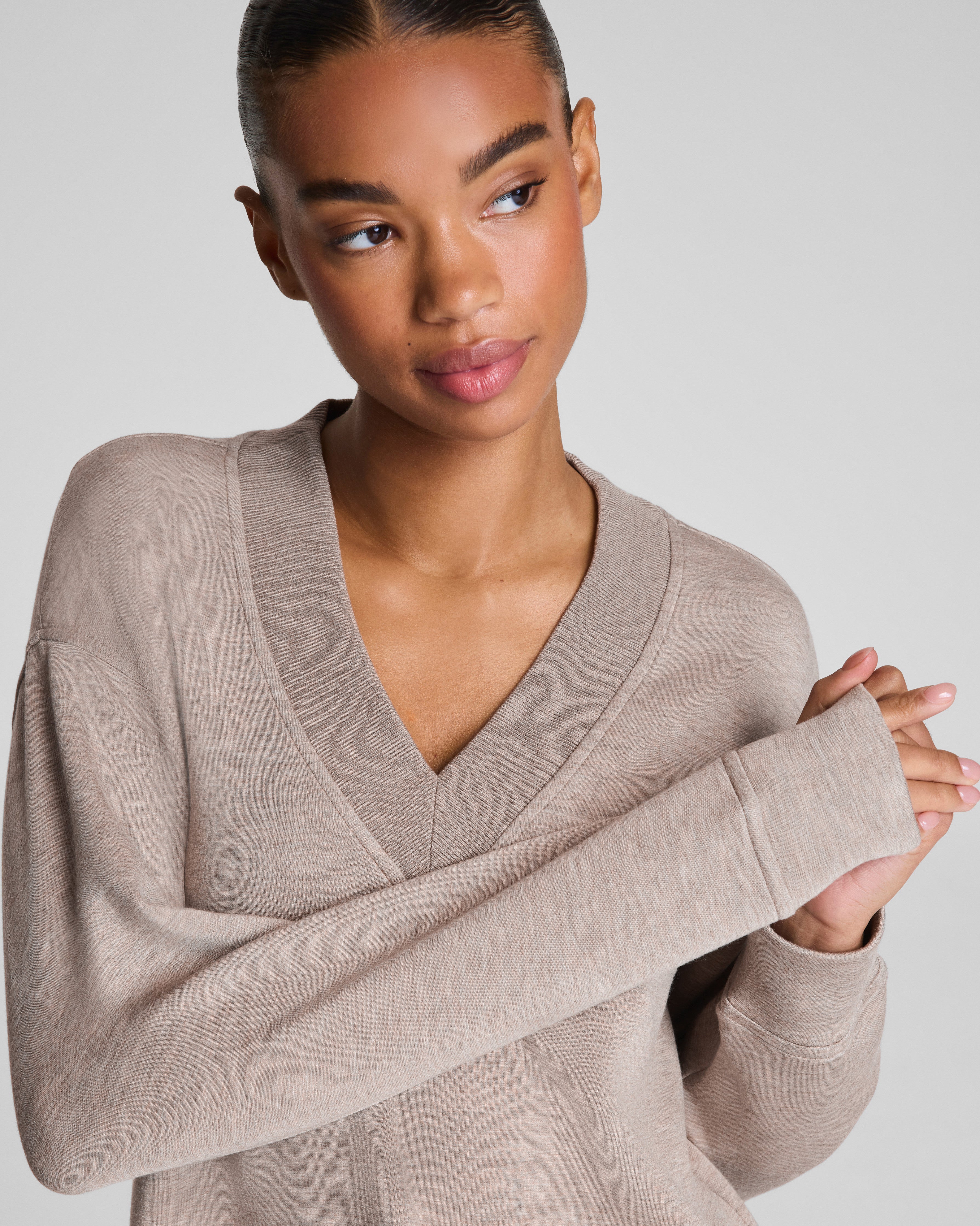 SPANX AirEssentials® Brushed V-Neck Tunic  Birch Heather