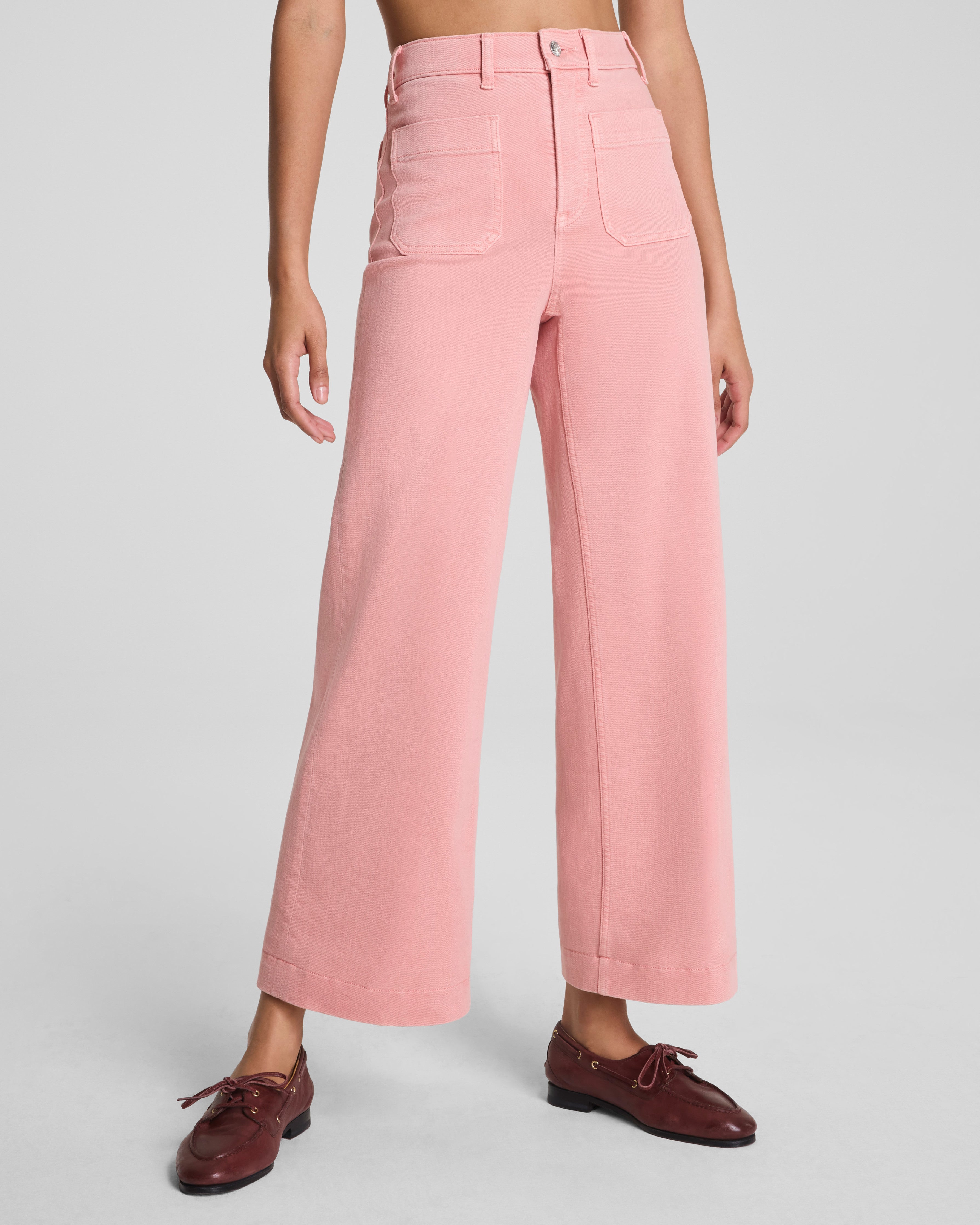 SPANXshape™ Authentic 360 Cropped Wide Leg Jeans with Patch Pockets | Nautilus