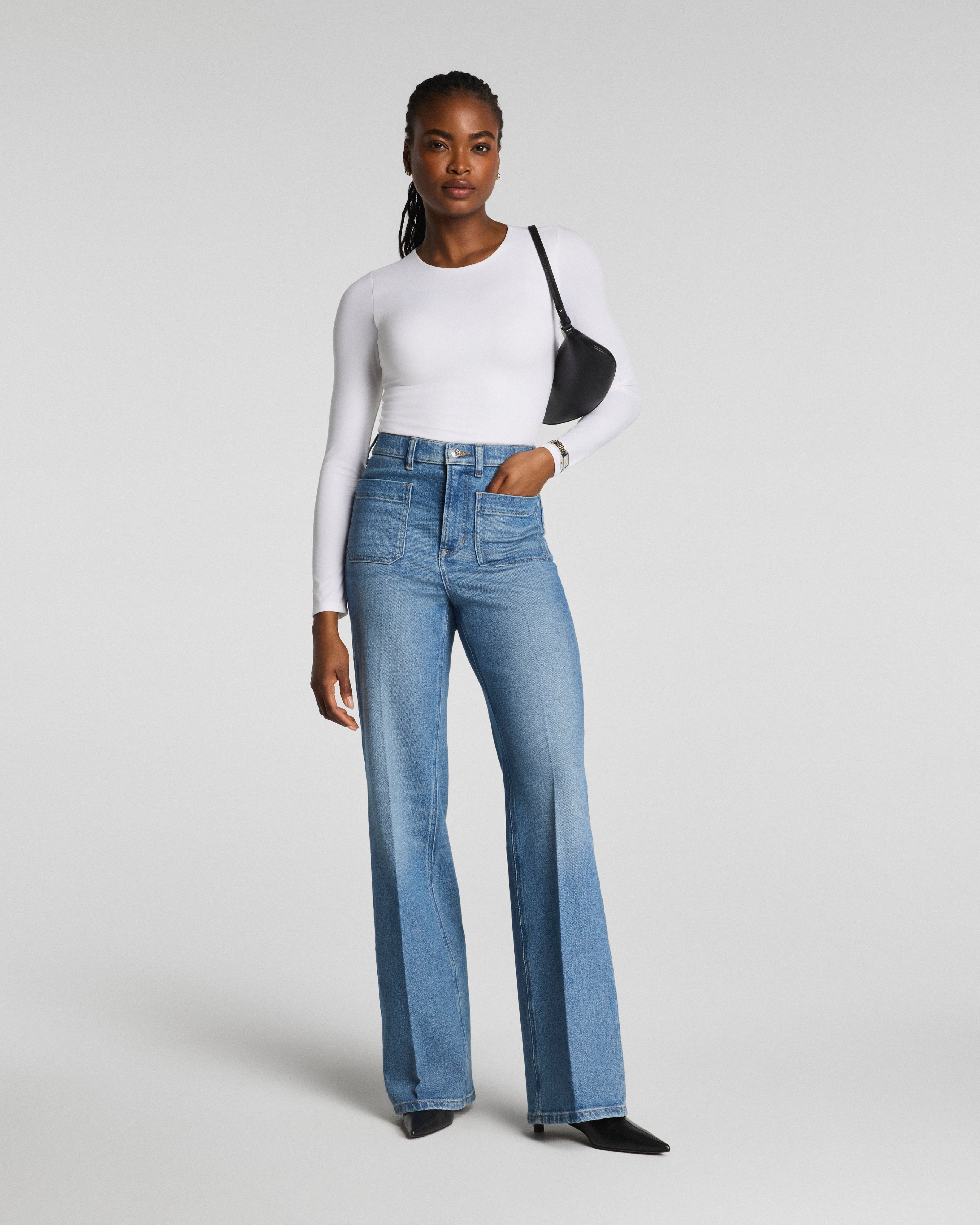 SPANXshape™ Authentic 360 Easy Flare Jeans with Patch Pockets