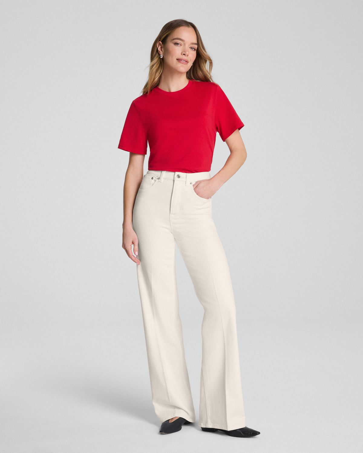 SPANXshape™ Authentic 360 Wide Leg Jeans | Alabaster