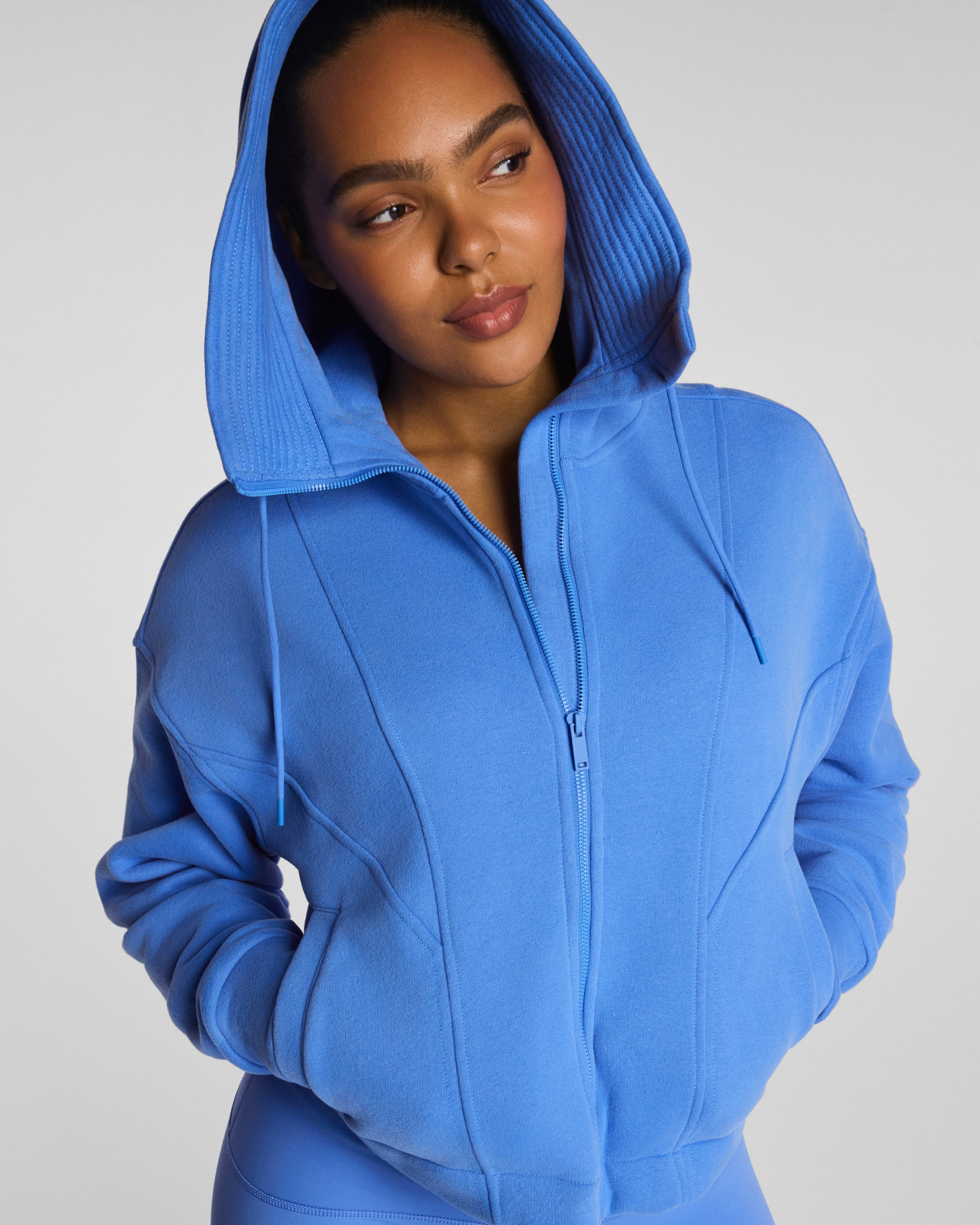 SPANX® BoostUp Cotton Fleece Full Zip Hoodie | Aster
