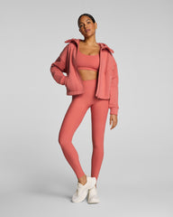 SPANX® BoostUp Cotton Fleece Full Zip Hoodie | Clay