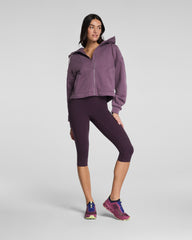 SPANX® BoostUp Cotton Fleece Full Zip Hoodie | Prune