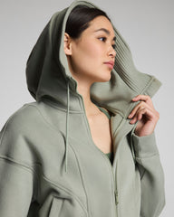 SPANX® BoostUp Cotton Fleece Full Zip Hoodie | Sage Brush