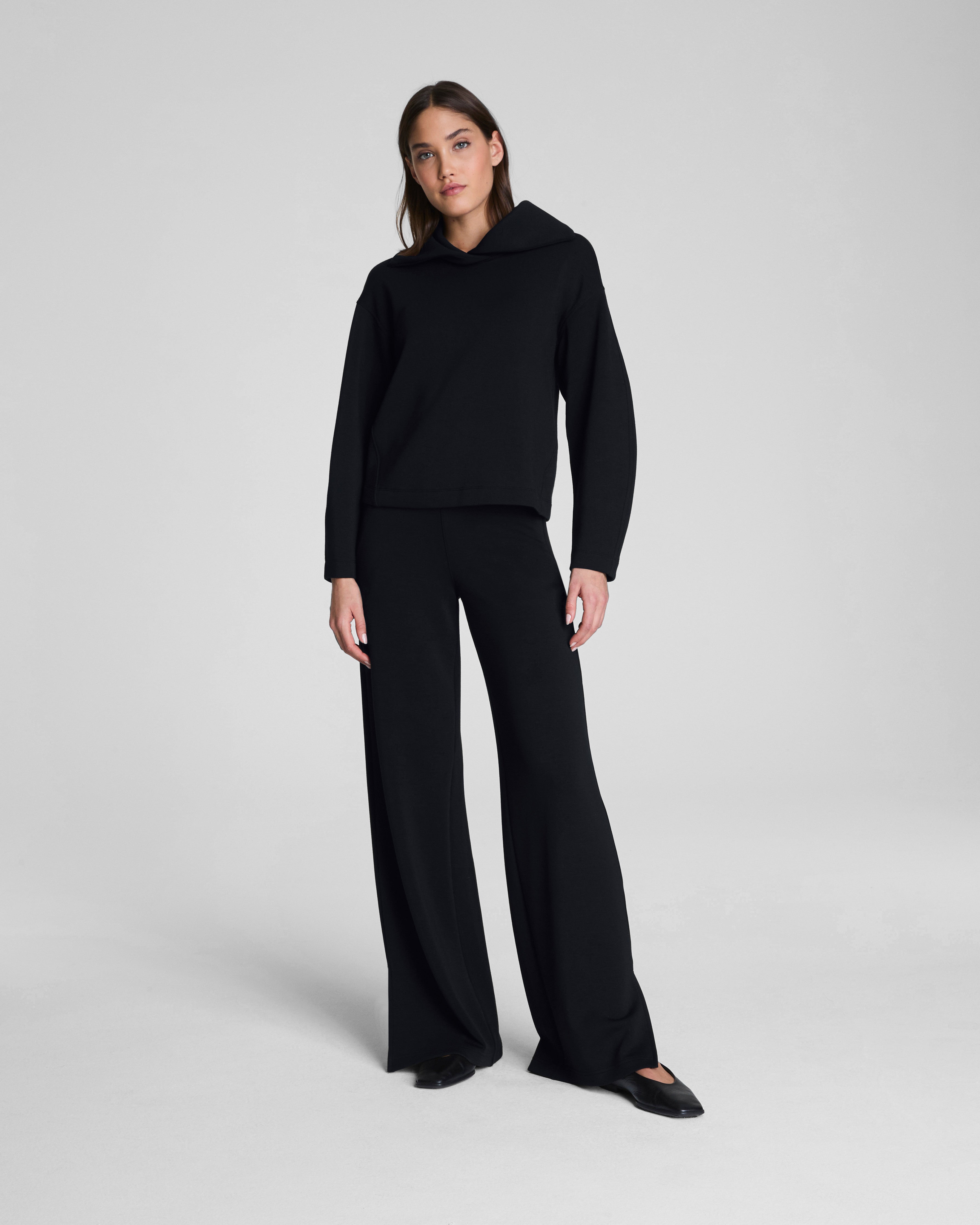 SPANX AirEssentials® Brushed Collared Long Sleeve Top  Very Black