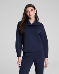 SPANX AirEssentials® Brushed Collared Long Sleeve Top  Timeless Navy Heather