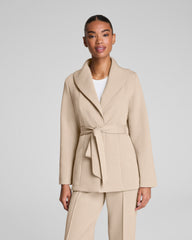 SPANX AirEssentials® Luxe Wrap Cardigan with Shimmer  Bone / Silver Shimmer