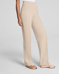 SPANX AirEssentials® Luxe Straight Leg Pant with Shimmer  Bone / Silver Shimmer