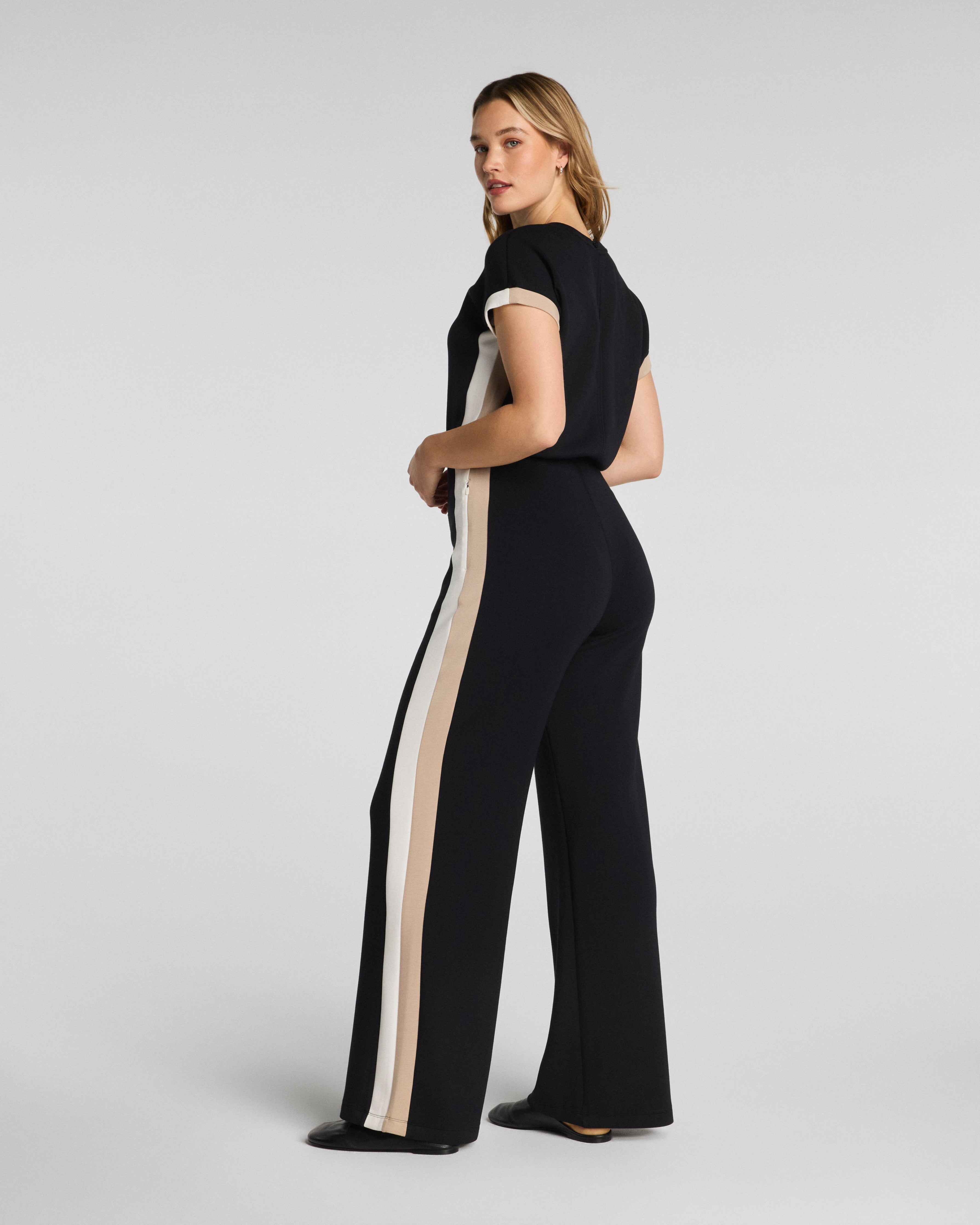 SPANX AirEssentials® Colorblock Jumpsuit | Very Black Stripe