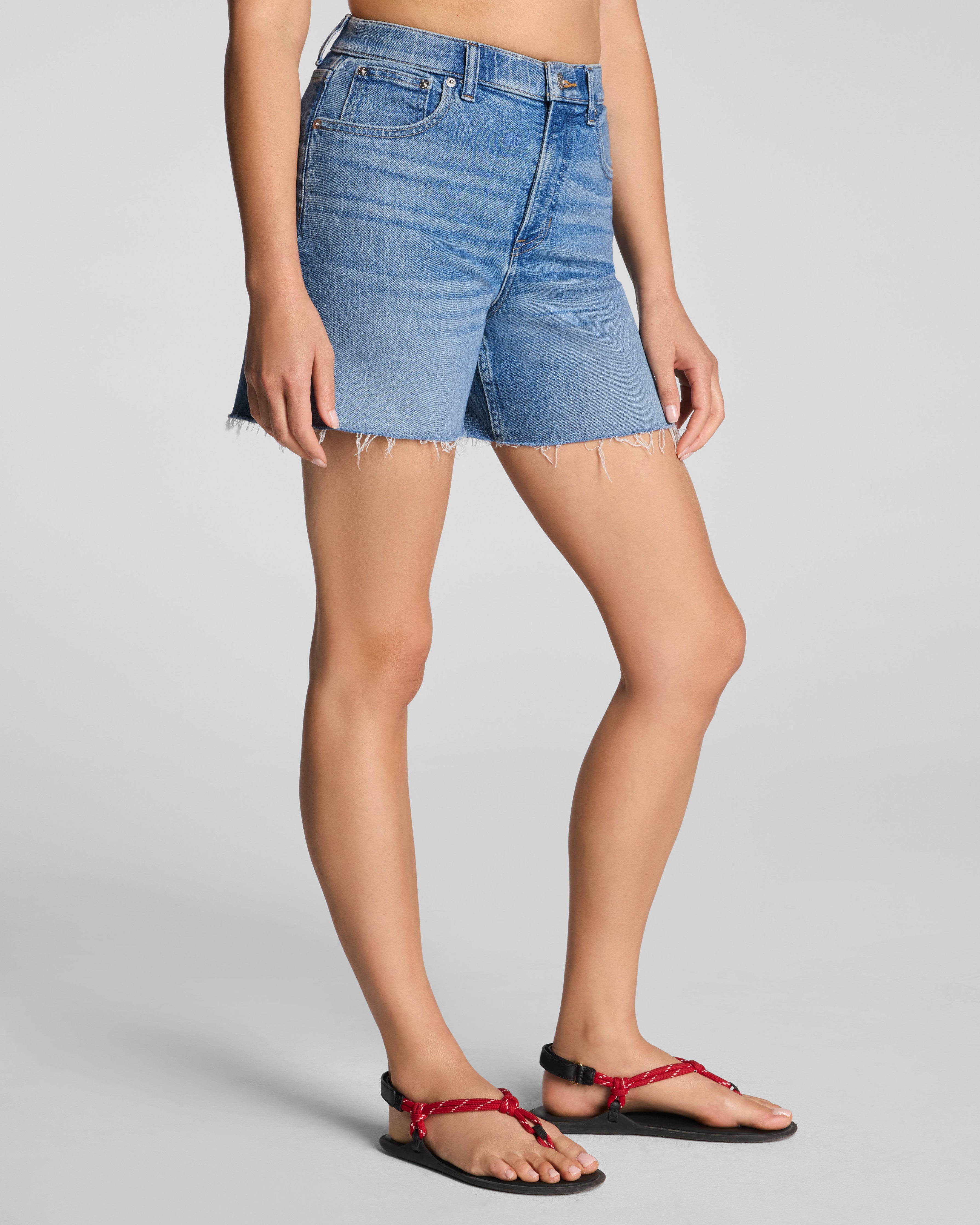 SPANXshape™ Authentic 360 Raw Hem Jean Short, 5" | Elysian