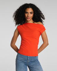 SPANX® Ribbed Knit Ruched Off-The-Shoulder Top