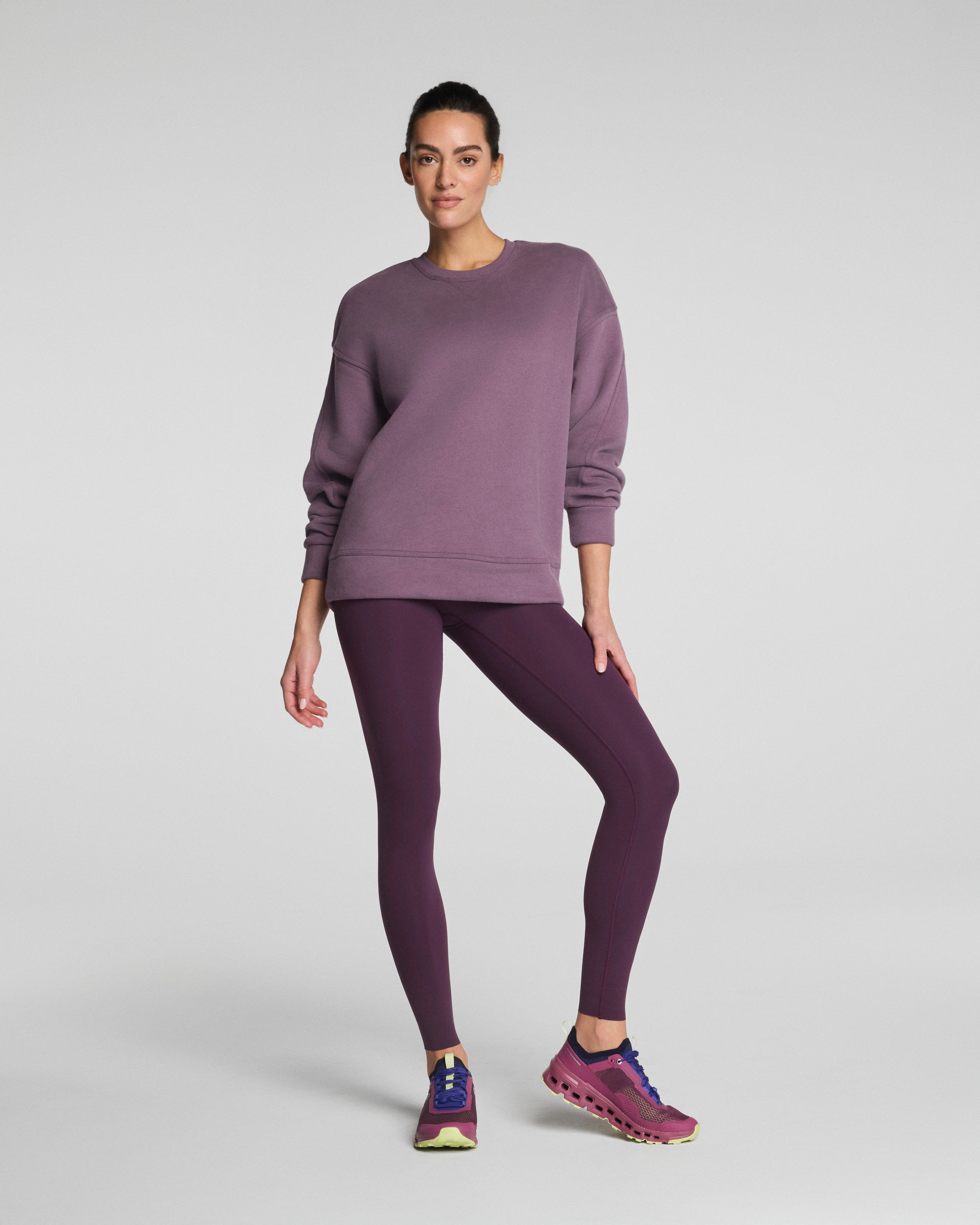 SPANX® BoostUp Cotton Fleece Crewneck Tunic | Prune