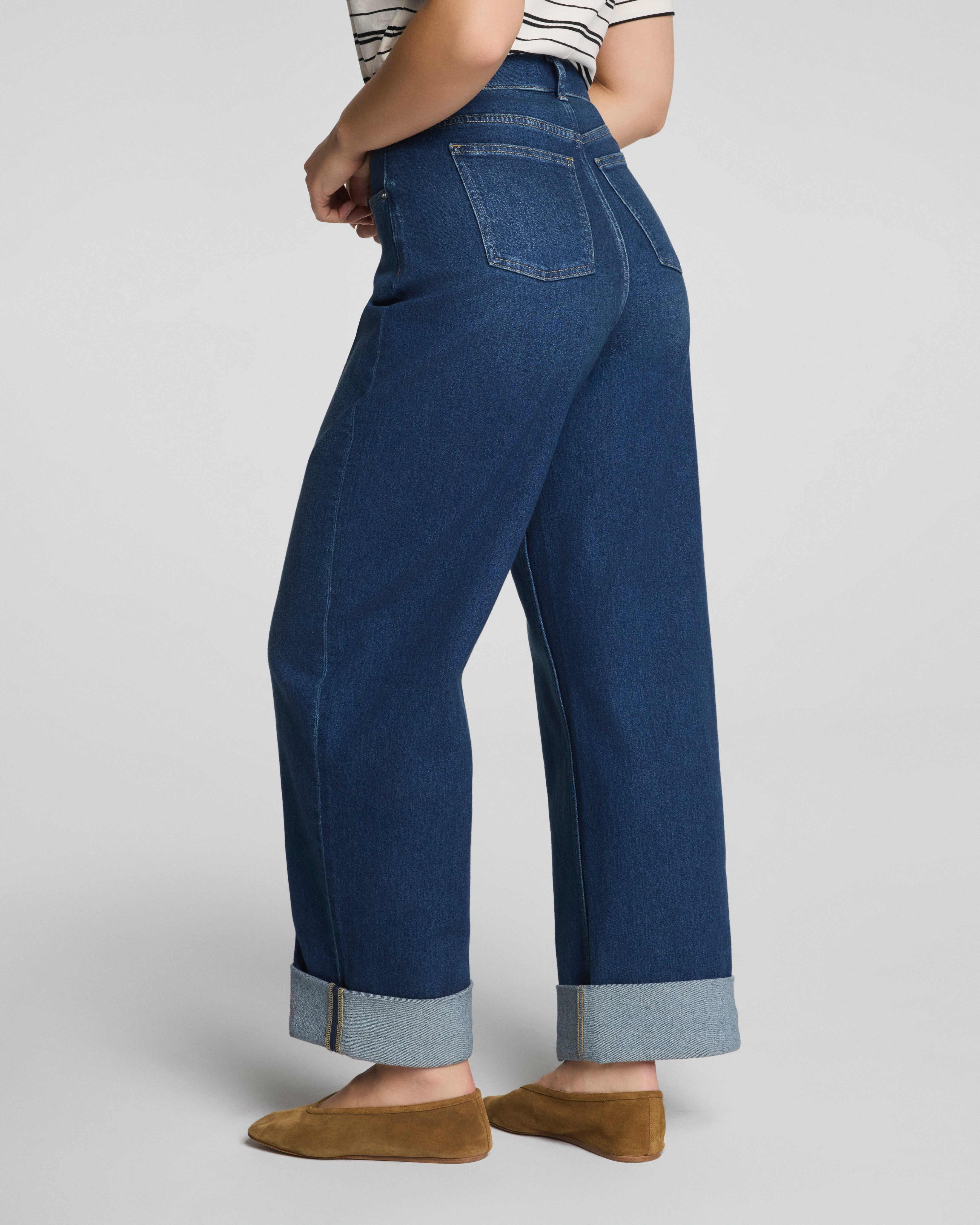 SPANXshape™ Authentic 360 Cuffed Horseshoe Jeans | Adriatic Blue