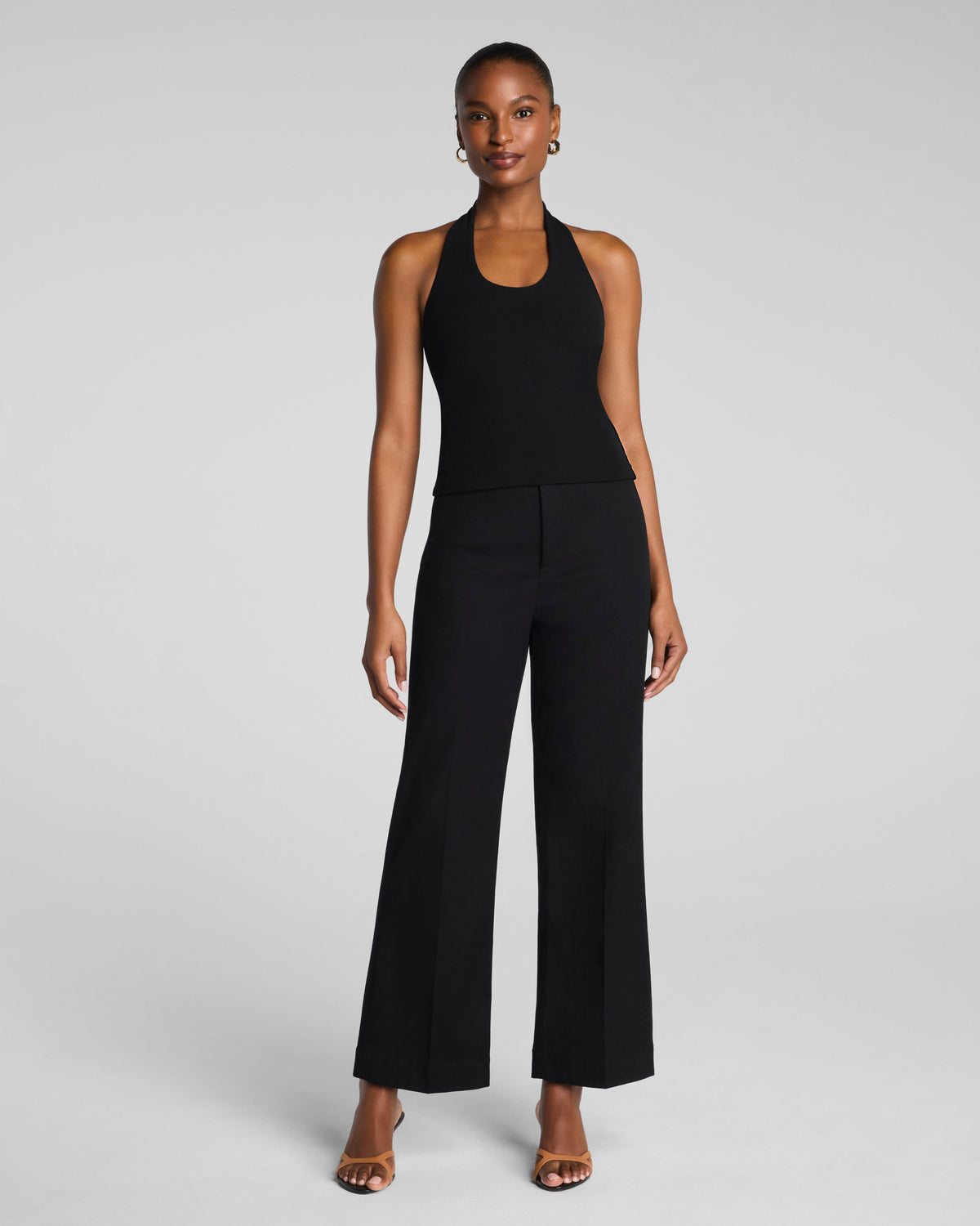 SPANXsupersmooth™ Stretch Twill Cropped Easy Flare Pant | Classic Black