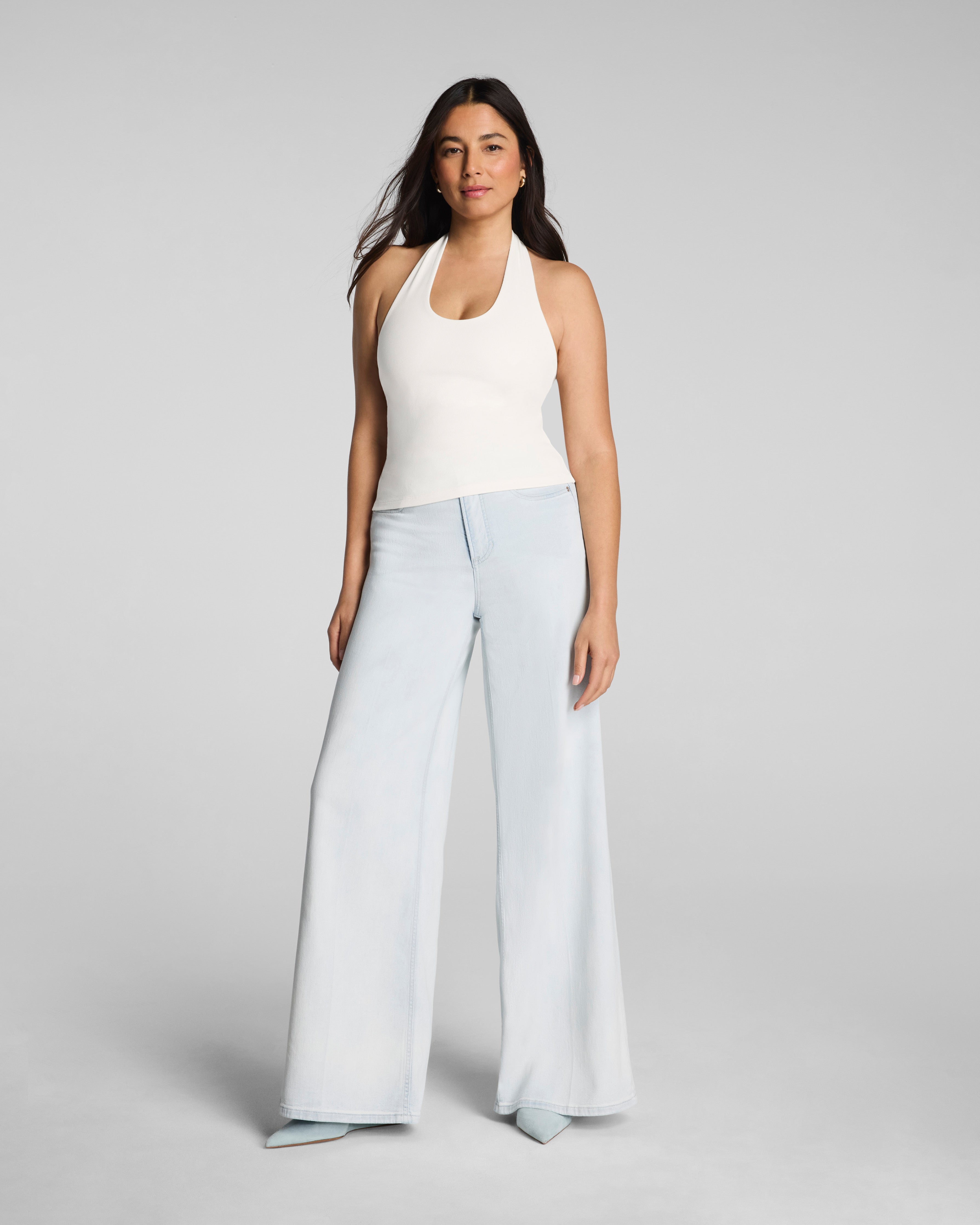 SPANX® Ribbed Knit Halter Tank | Ivory