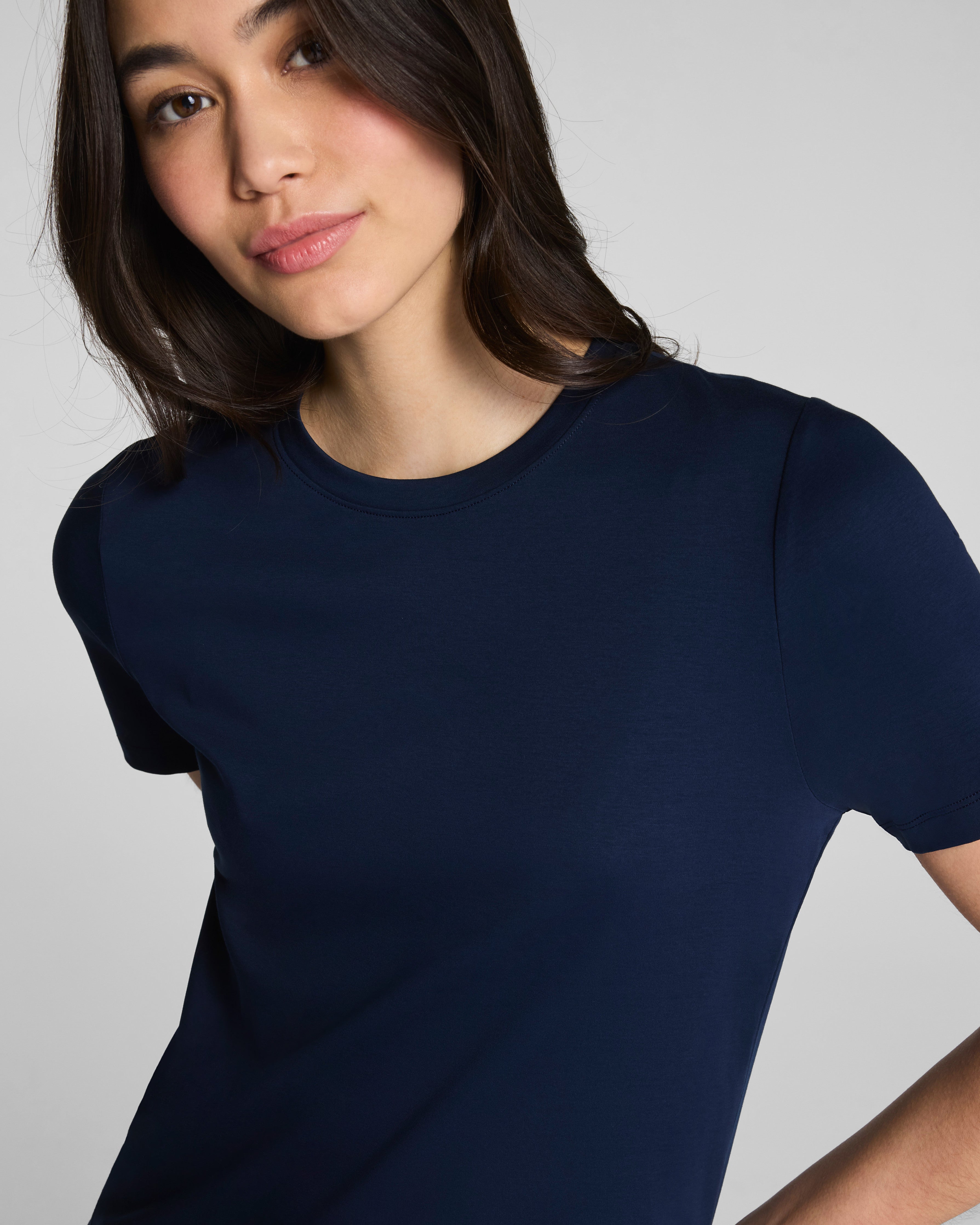 SPANX® Lightweight Cotton Crewneck Tee | Timeless Navy