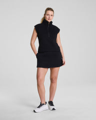 SPANX® BoostUp Cotton Fleece Half Zip Vest | Very Black